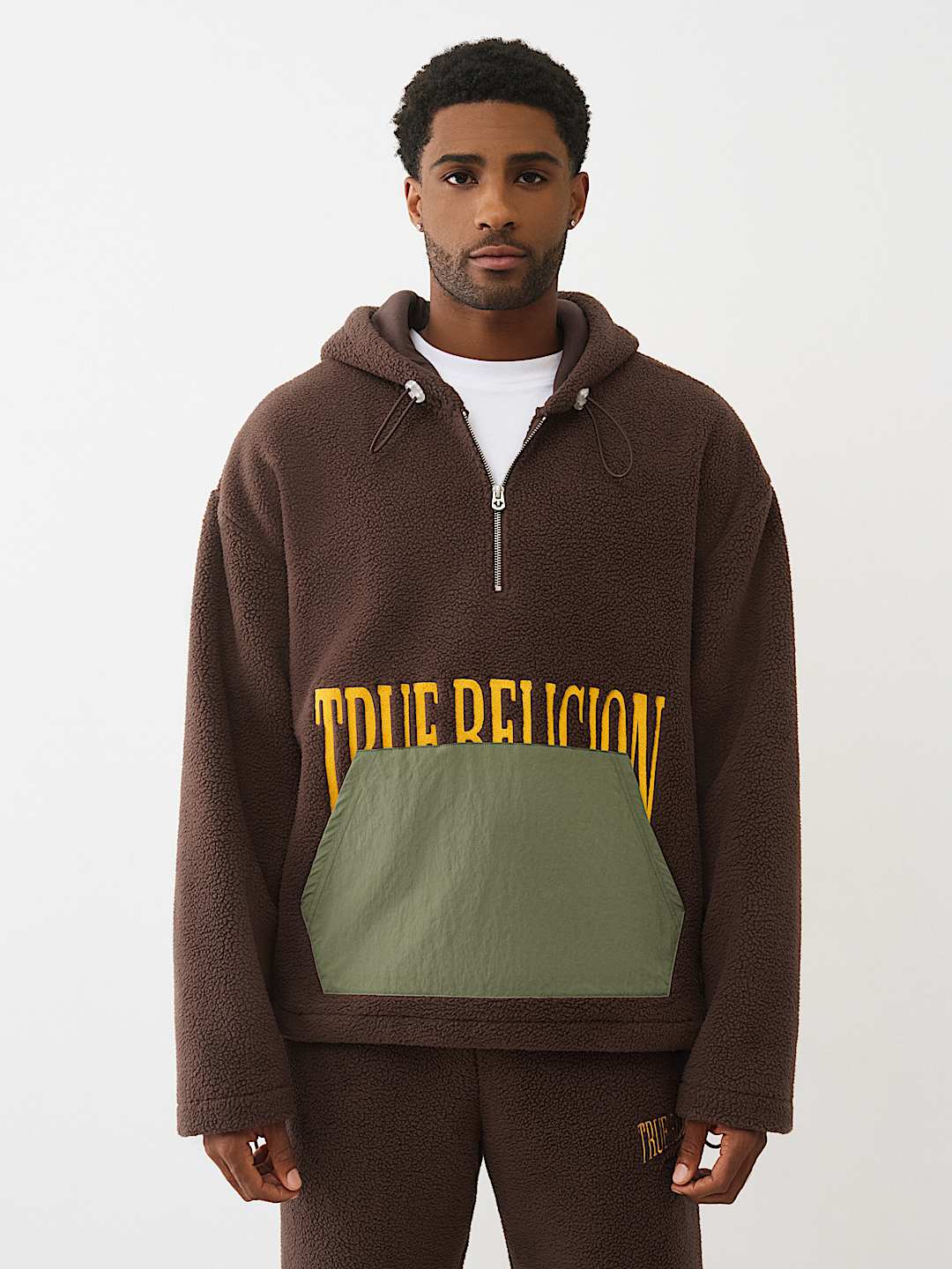 True Religion - FLEECE HALF-ZIP HOODIE
