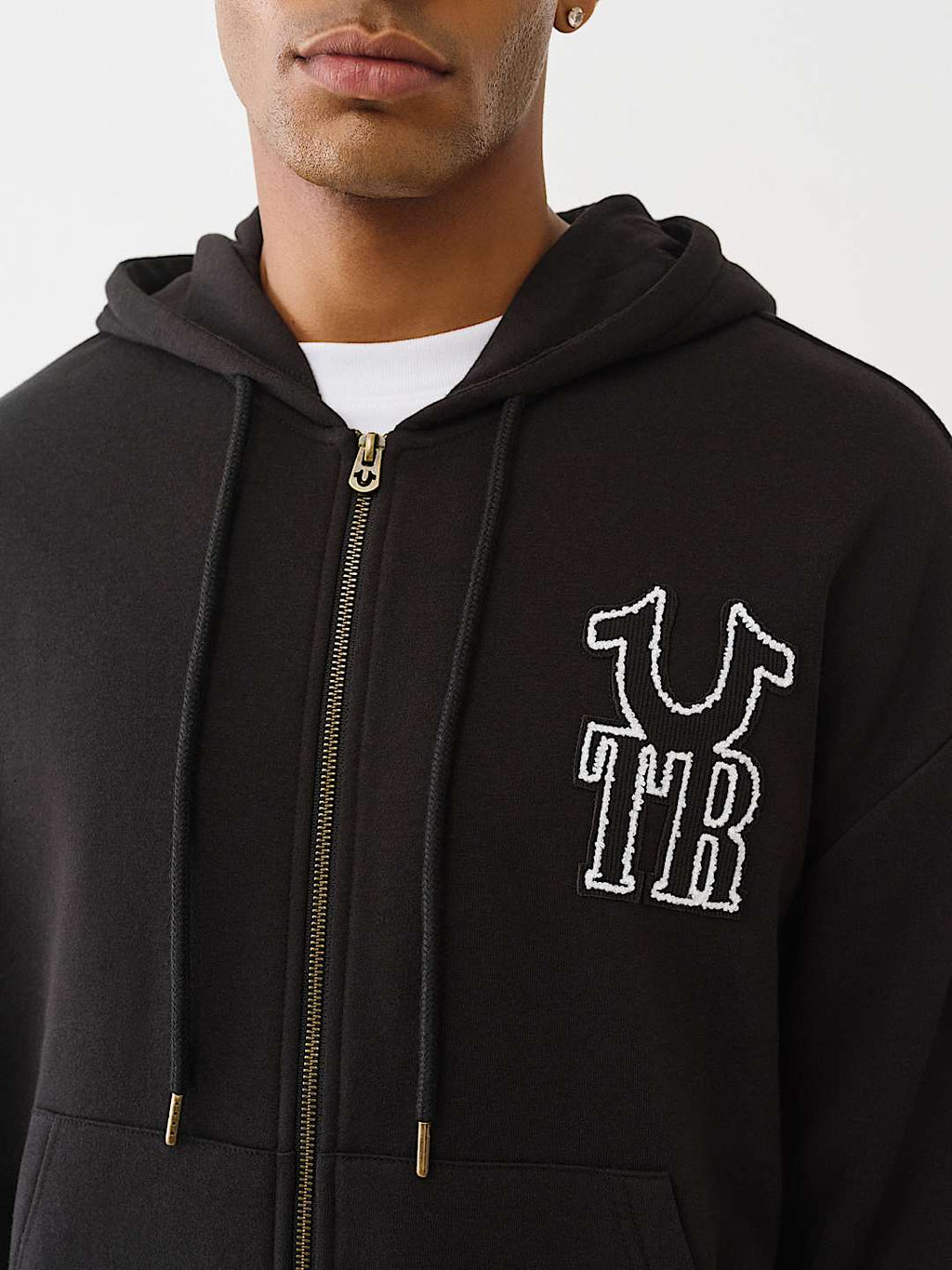 True Religion - HORSESHOE APPLIQUÉ ZIP HOODIE