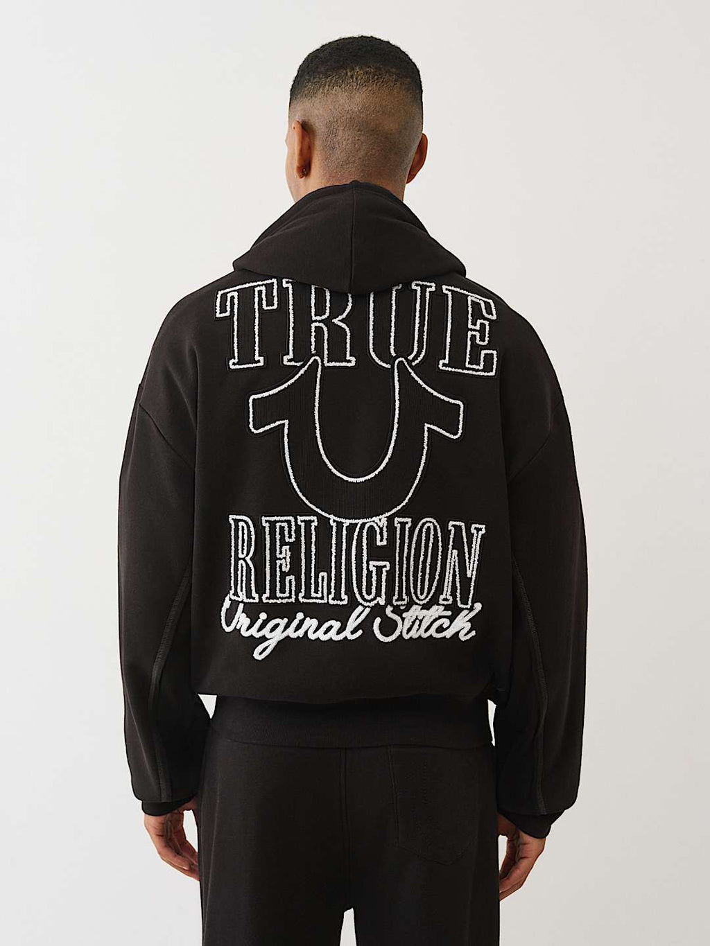 True Religion - HORSESHOE APPLIQUÉ ZIP HOODIE