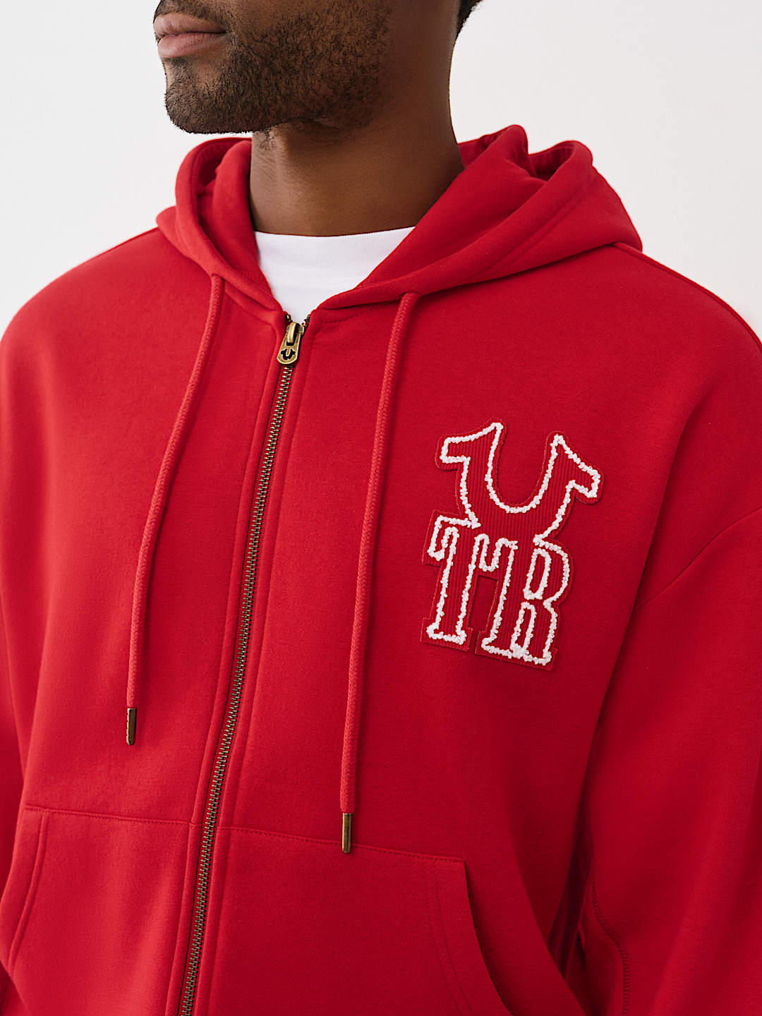 True Religion - HORSESHOE APPLIQUÉ ZIP HOODIE