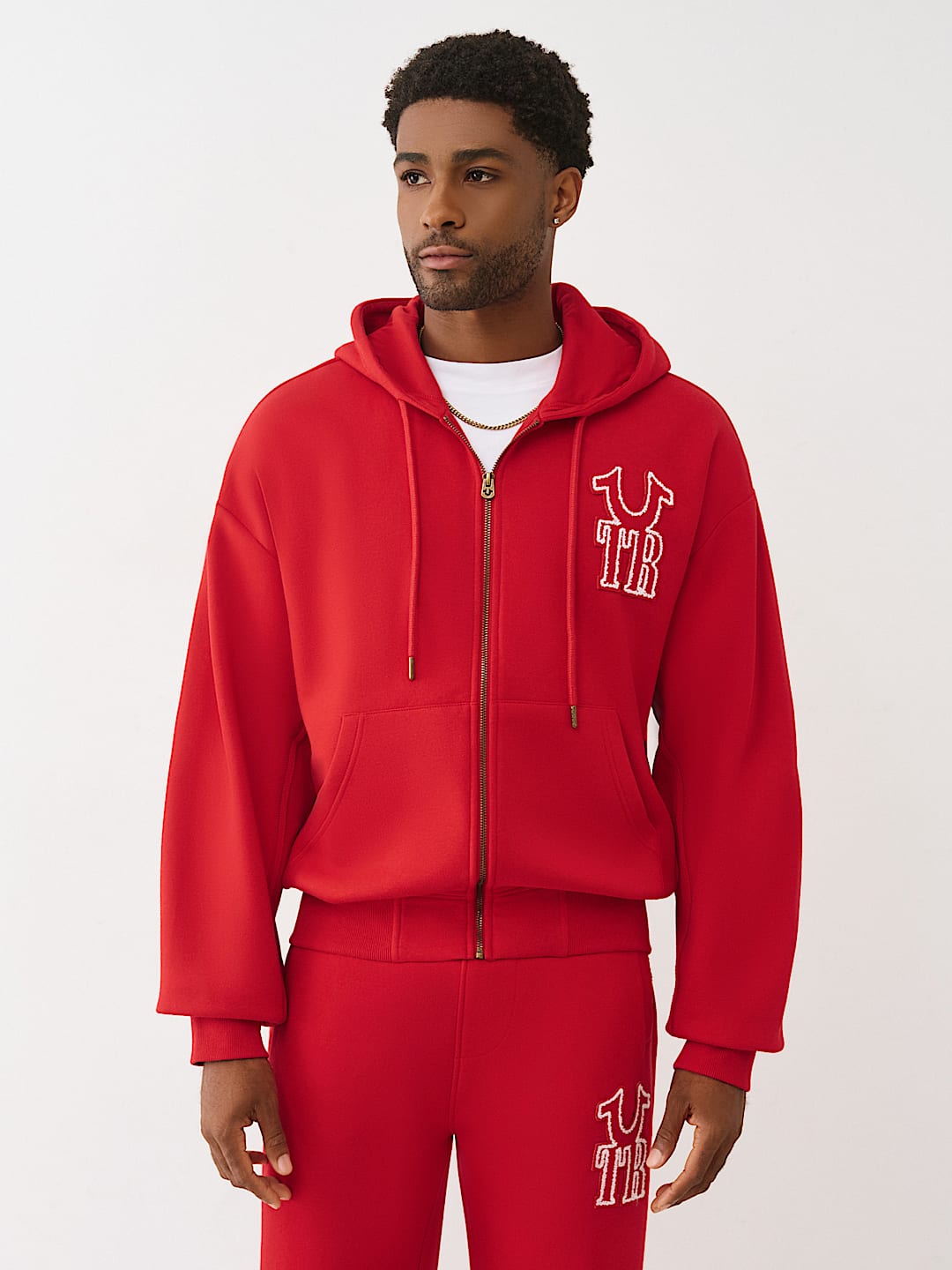 True Religion - HORSESHOE APPLIQUÉ ZIP HOODIE