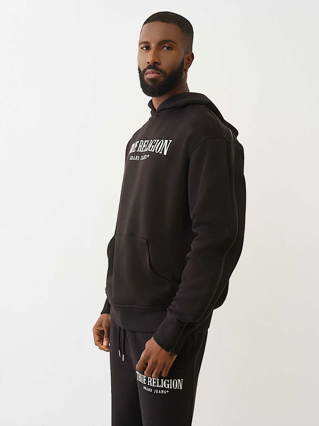 True Religion - ZIP-UP SLEEVE HOODIE