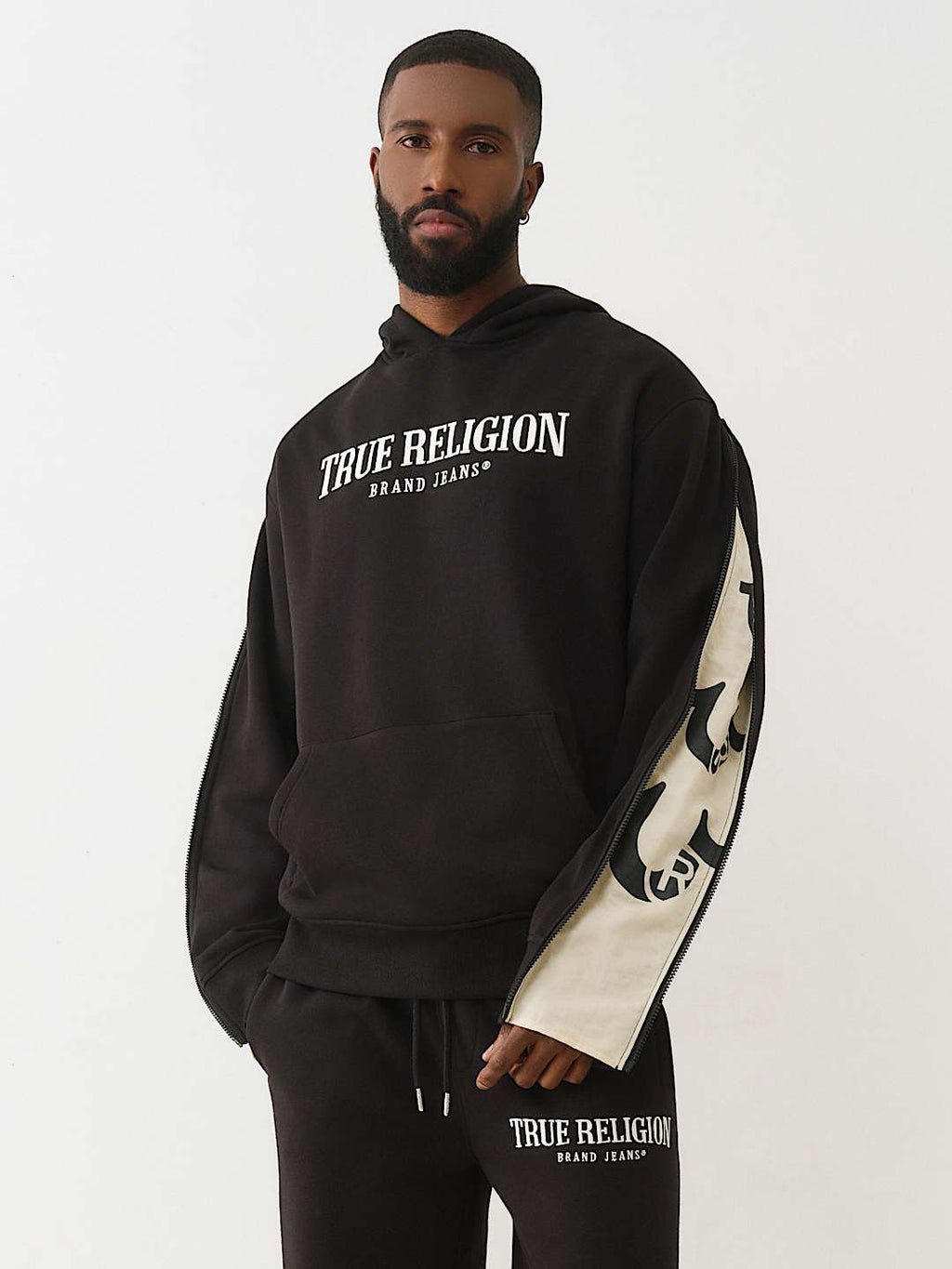 True Religion - ZIP-UP SLEEVE HOODIE