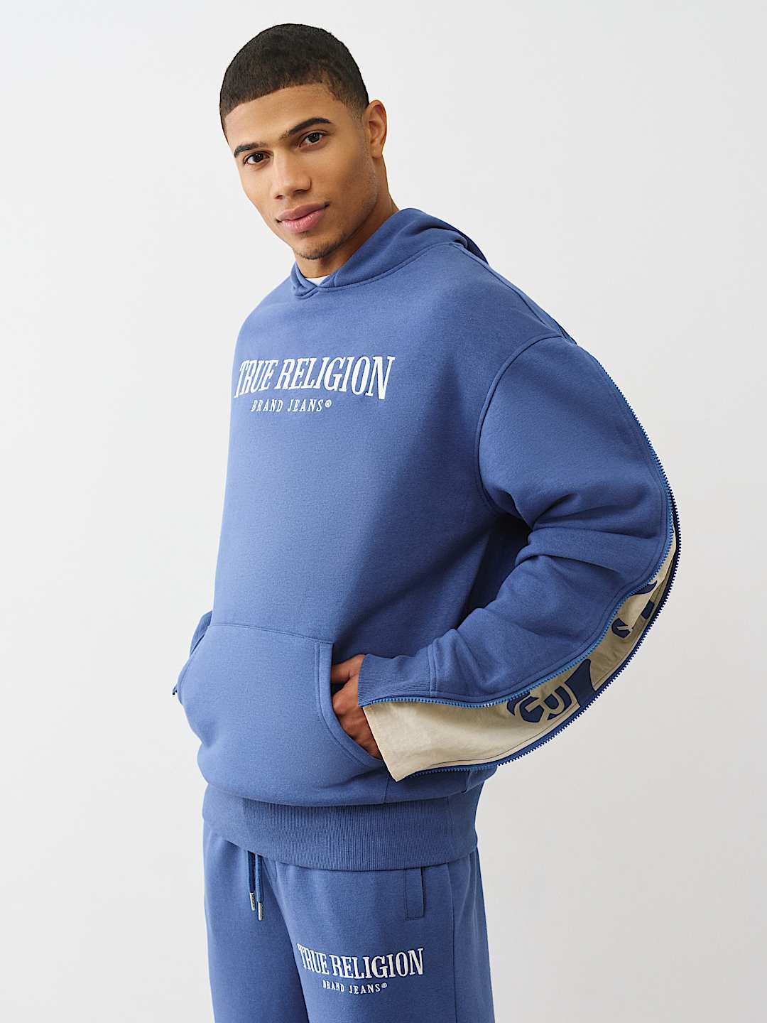 True Religion - ZIP-UP SLEEVE HOODIE