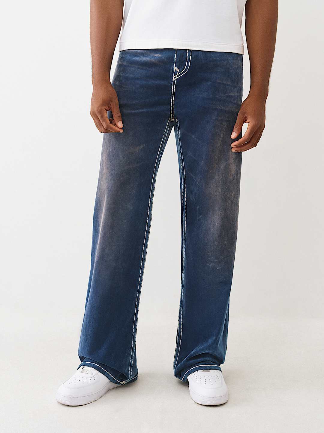 True Religion - Vinny Blue Velvet Super T Ultra Baggy Jean 34"