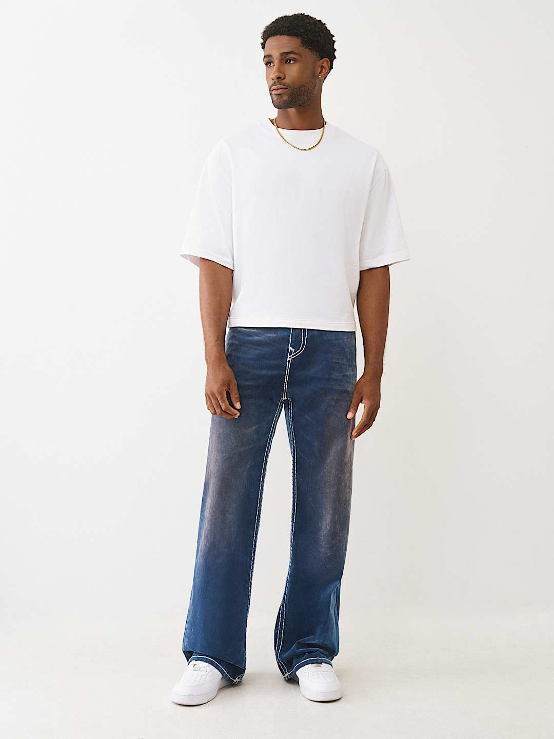 True Religion - Vinny Blue Velvet Super T Ultra Baggy Jean 34"