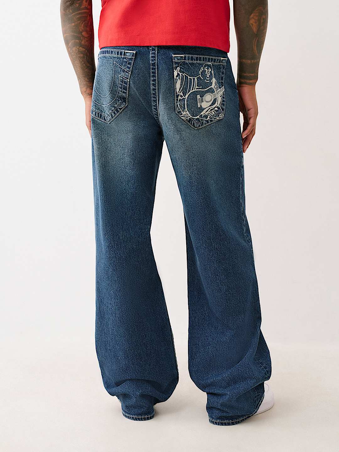 True Religion - Vinny Embroidered Buddha Pocket Ultra Baggy Jean