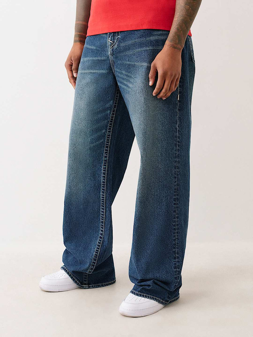 True Religion - Vinny Embroidered Buddha Pocket Ultra Baggy Jean