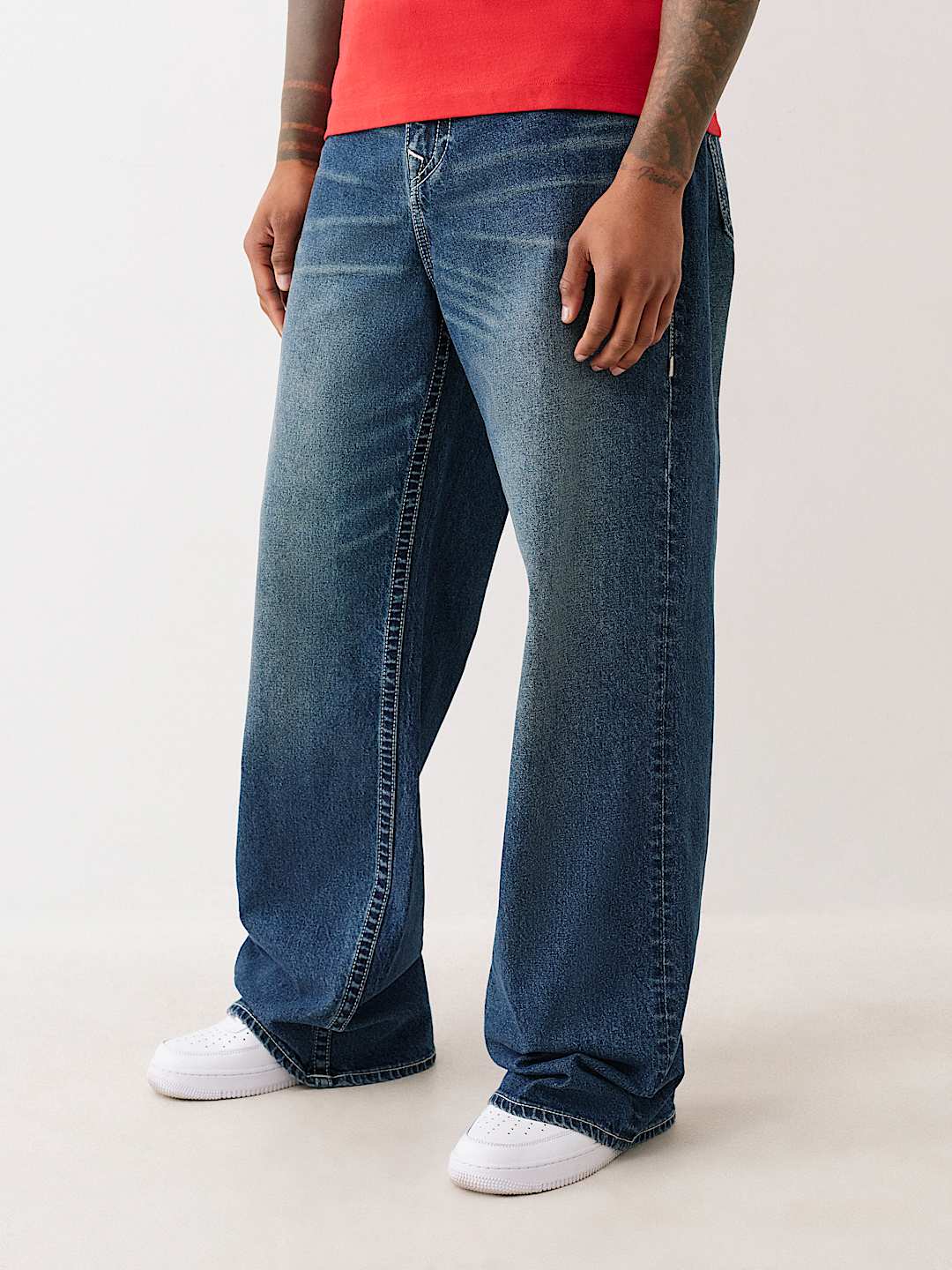 True Religion - Vinny Embroidered Buddha Pocket Ultra Baggy Jean