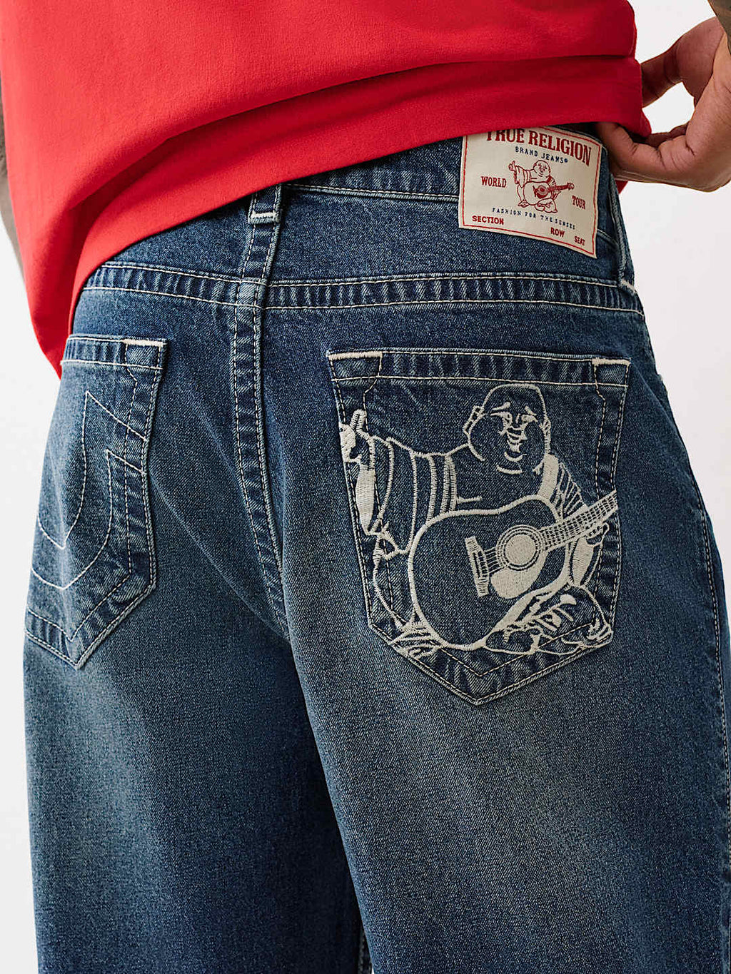 True Religion - Vinny Embroidered Buddha Pocket Ultra Baggy Jean