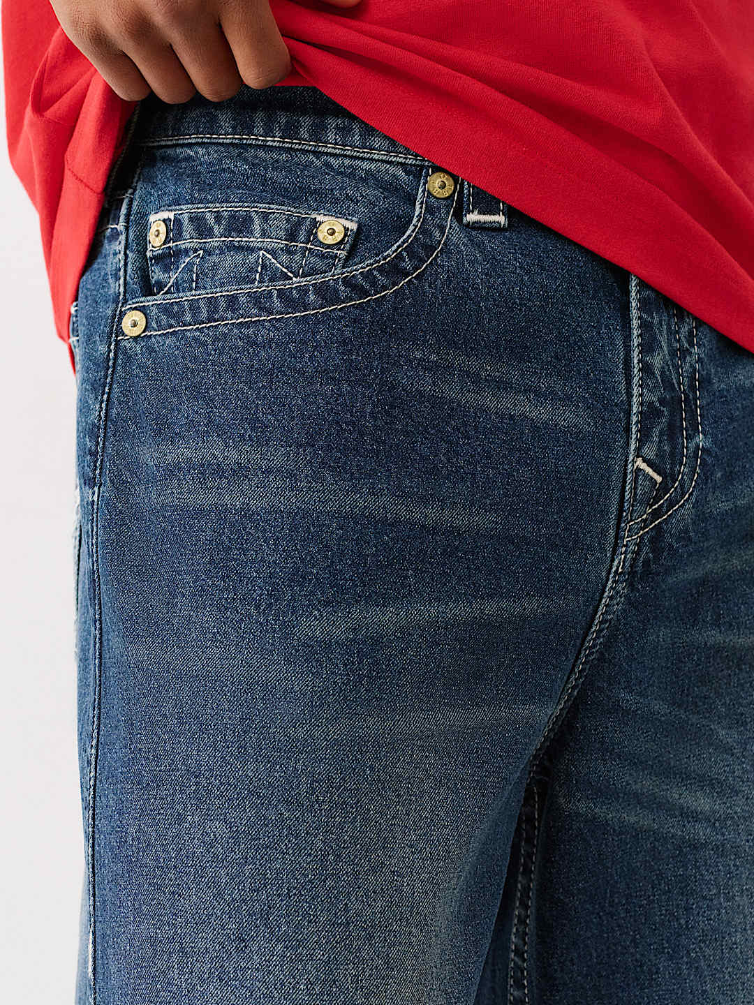 True Religion - Vinny Embroidered Buddha Pocket Ultra Baggy Jean