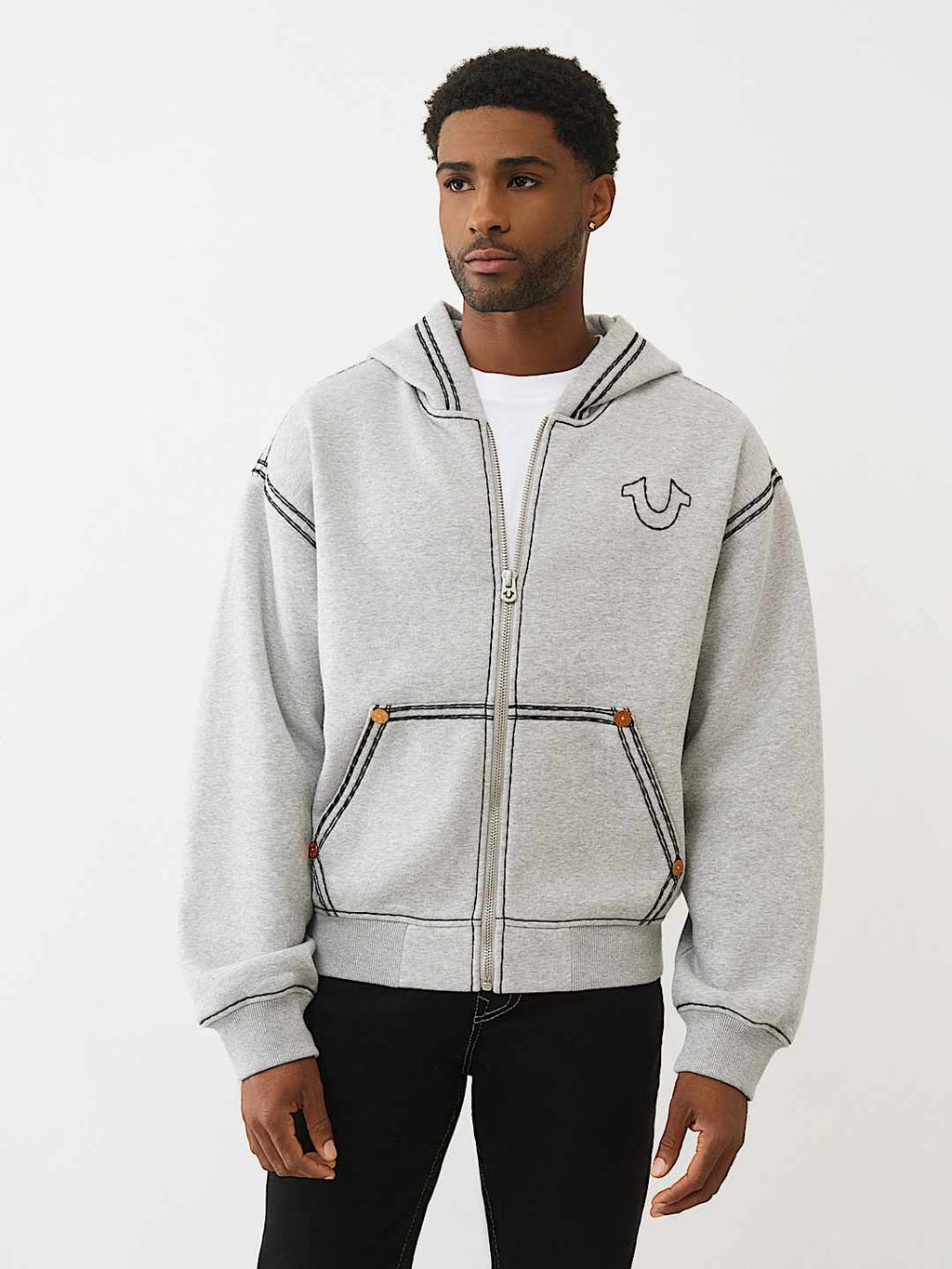 True Religion - Super Qt Boxy Zip Hoodie