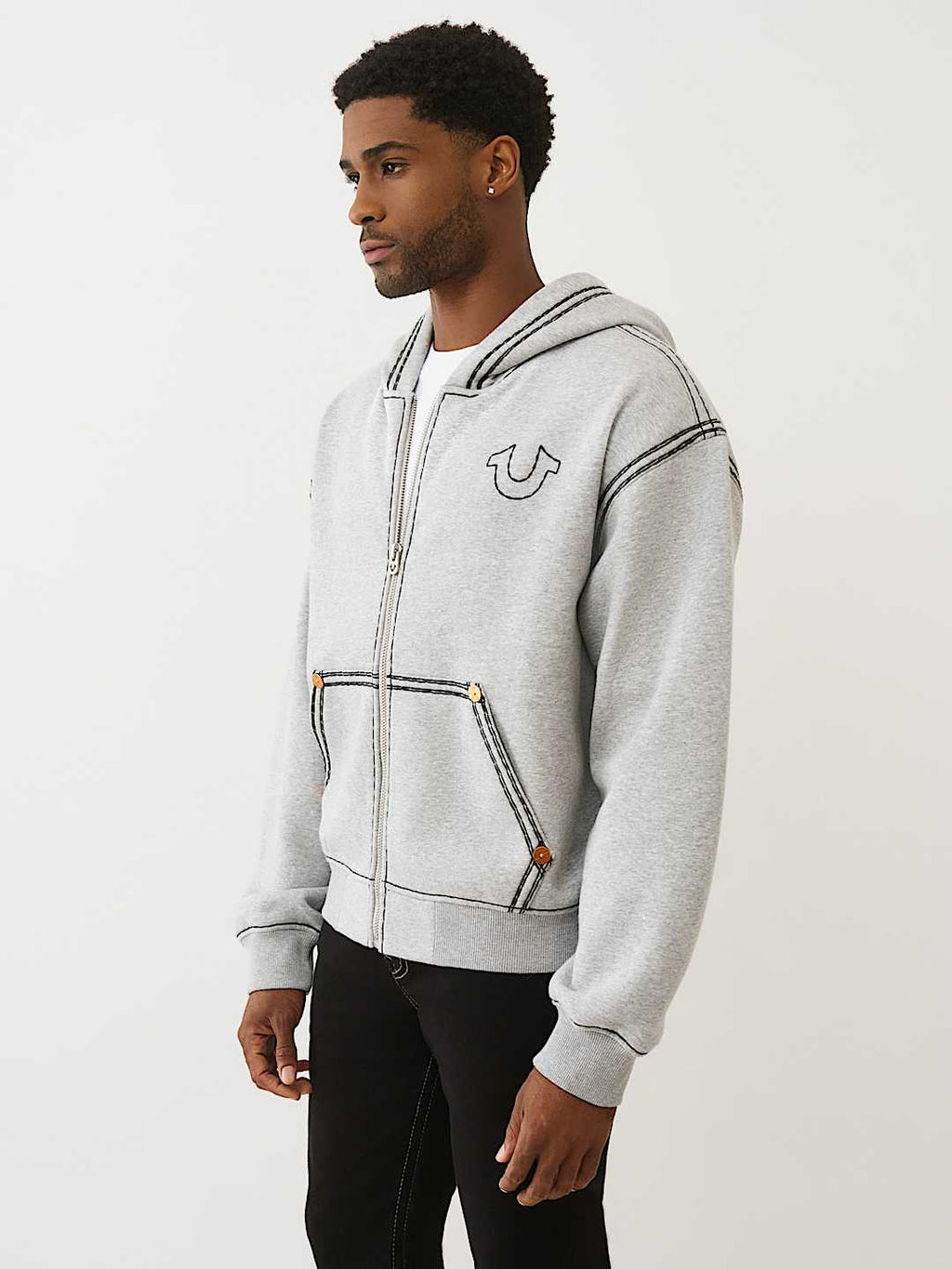 True Religion - Super Qt Boxy Zip Hoodie