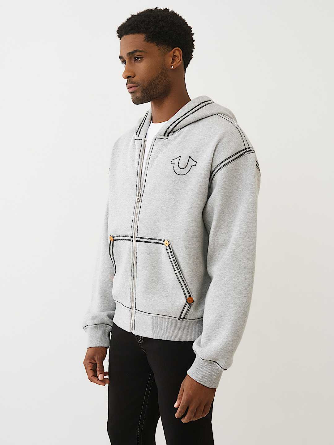 True Religion - Super Qt Boxy Zip Hoodie