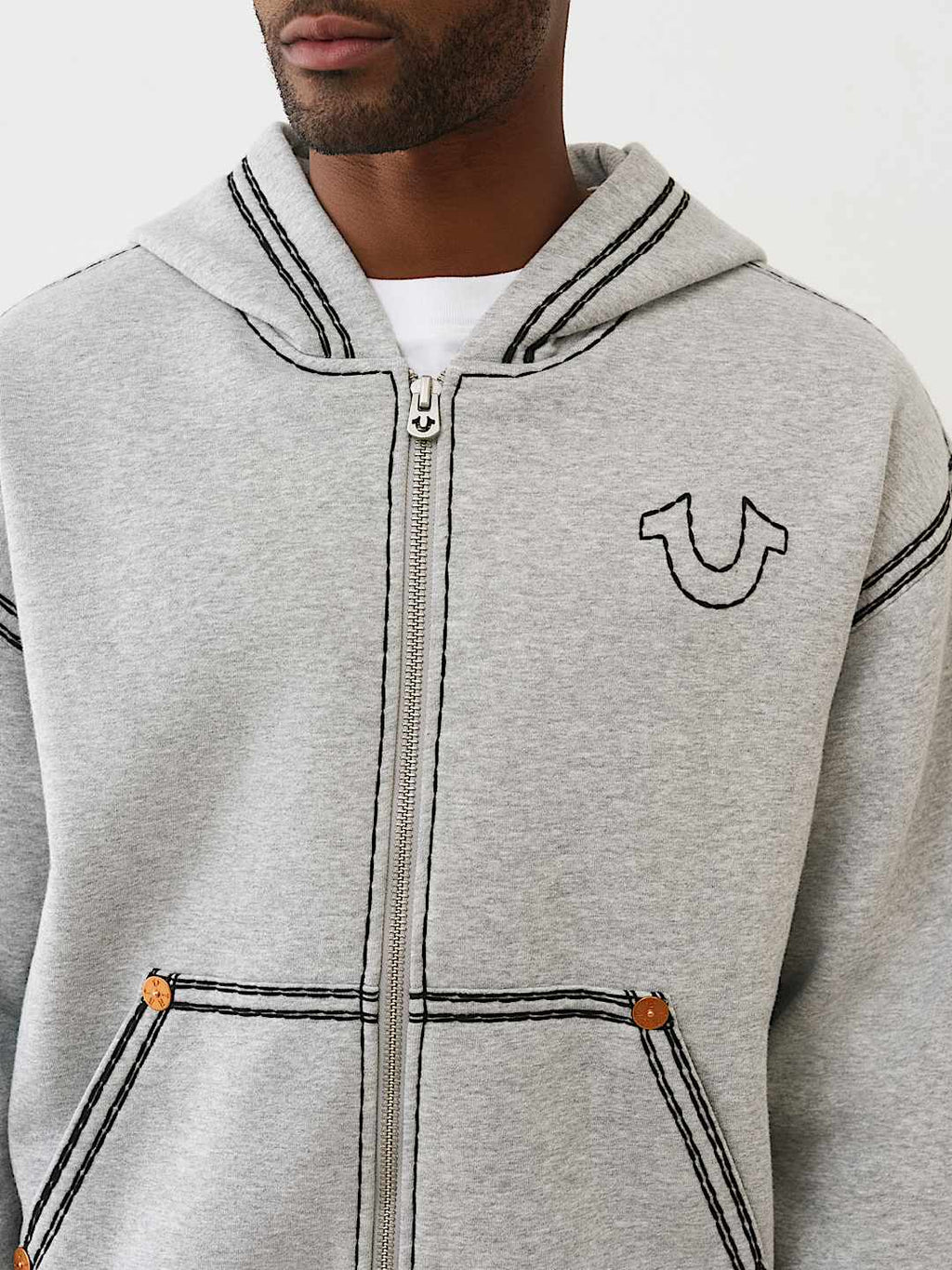 True Religion - Super Qt Boxy Zip Hoodie