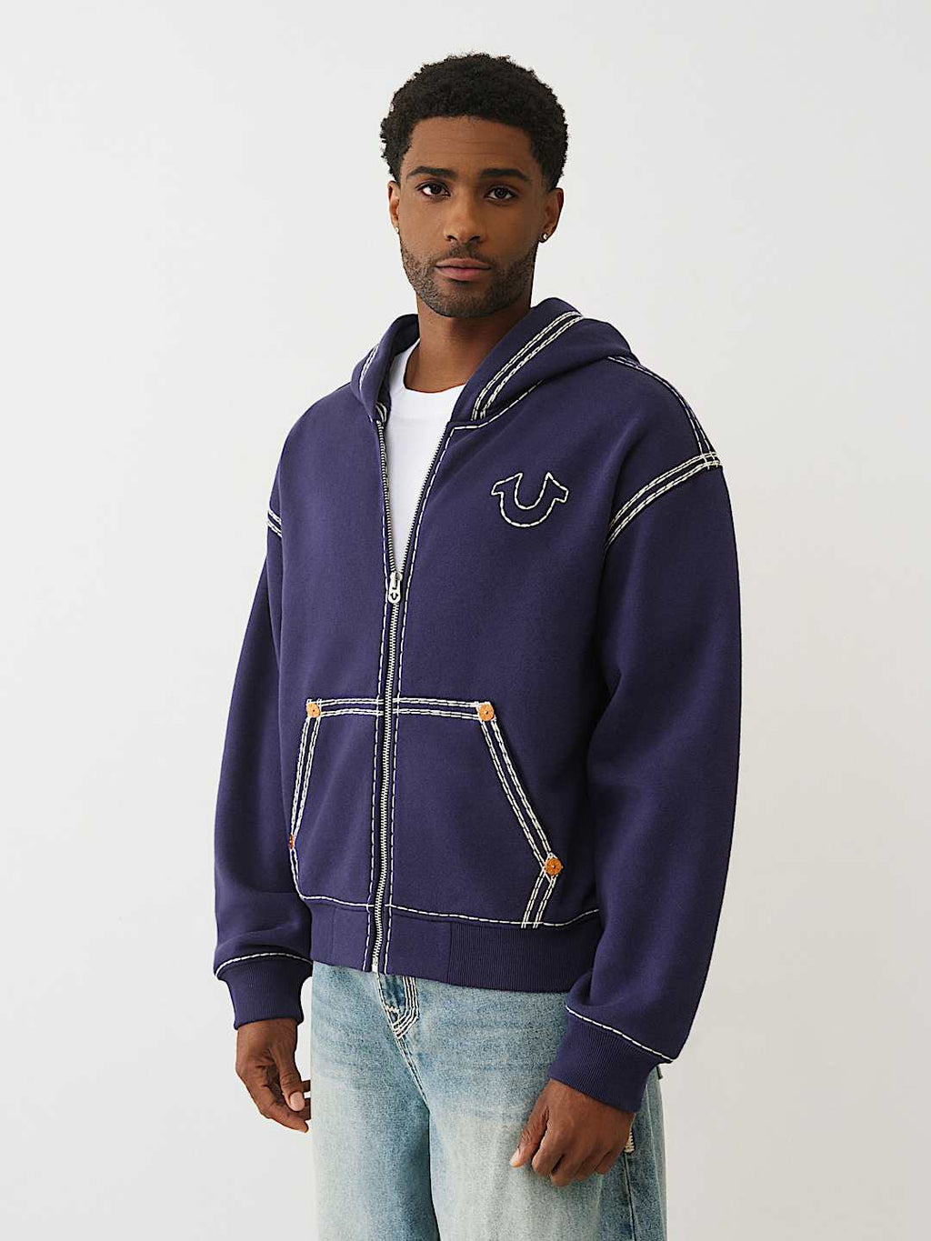 True Religion - Super Qt Boxy Zip Hoodie