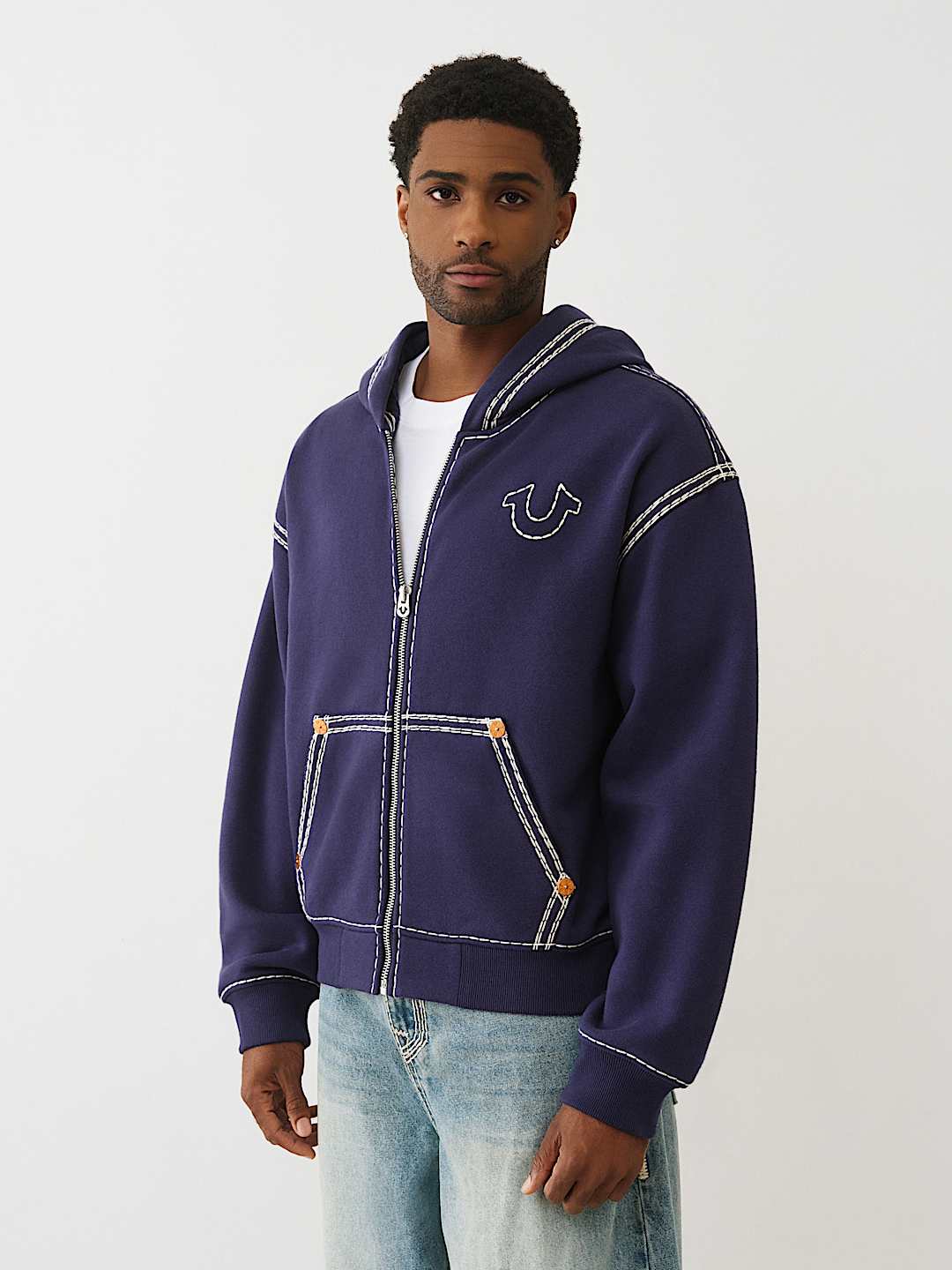 True Religion - Super Qt Boxy Zip Hoodie