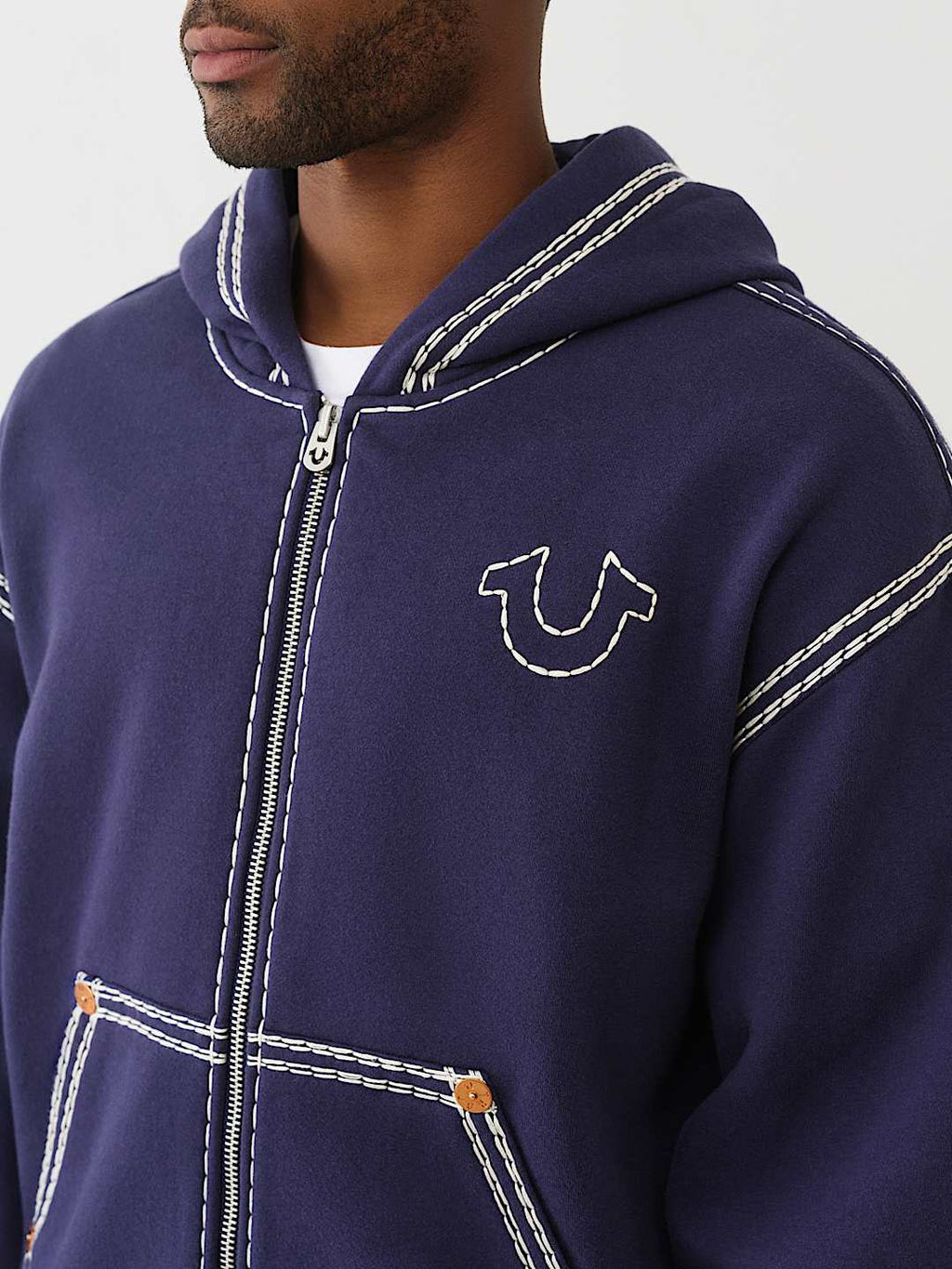 True Religion - Super Qt Boxy Zip Hoodie