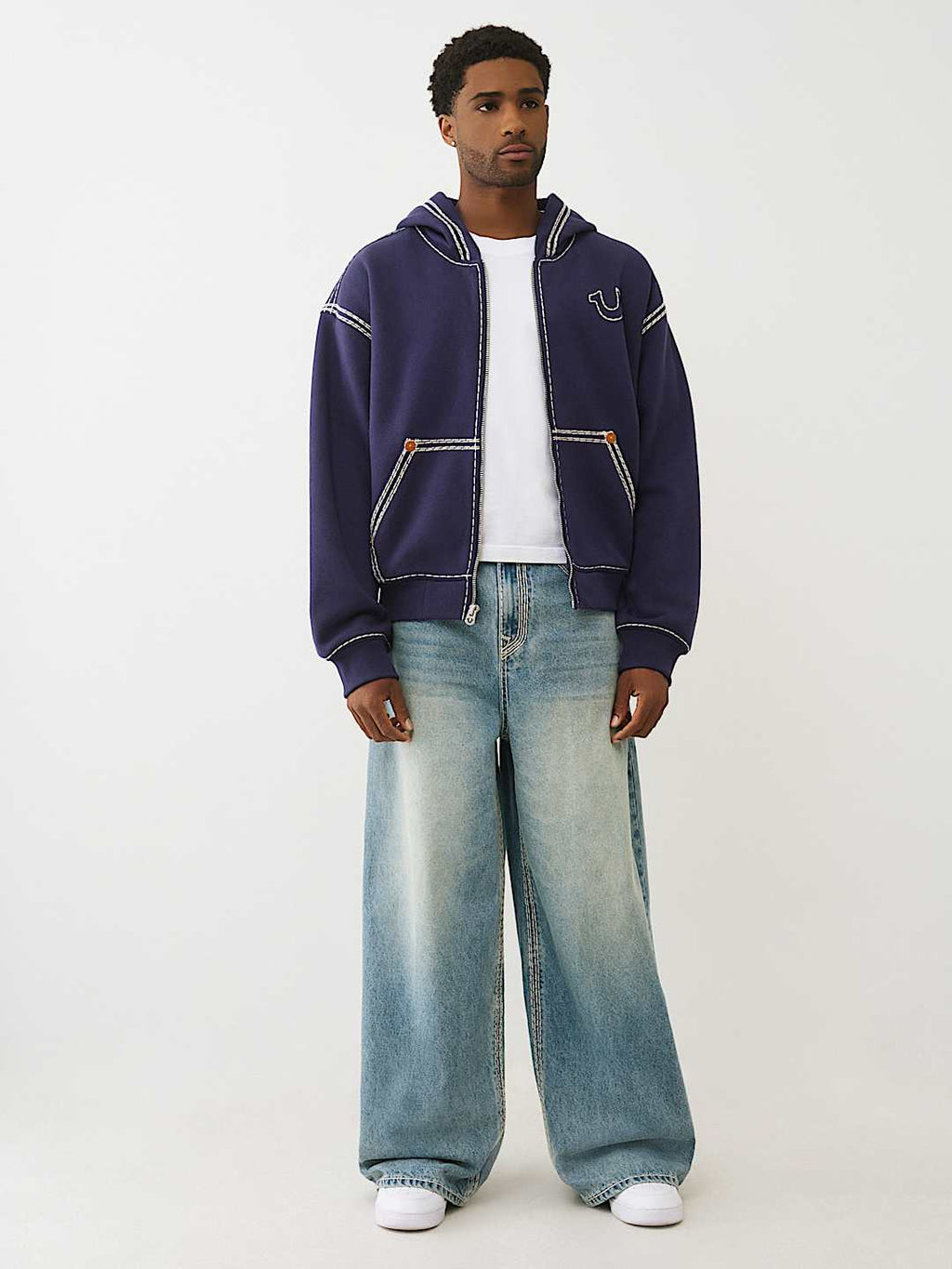 True Religion - Super Qt Boxy Zip Hoodie