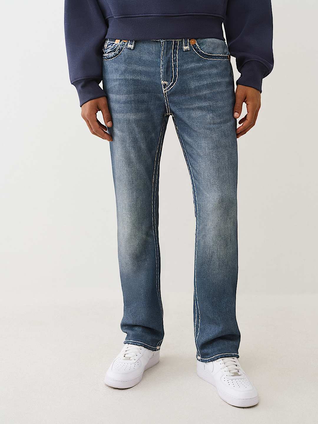 True Religion - Ricky Printed Fleece Super T Straight Jean 34"