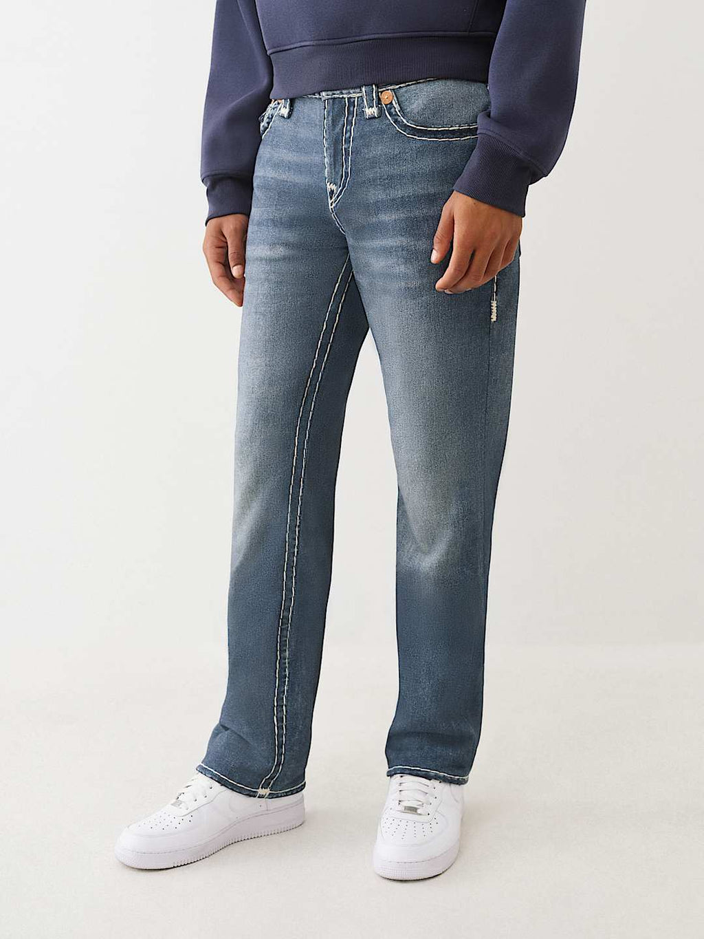 True Religion - Ricky Printed Fleece Super T Straight Jean 34"