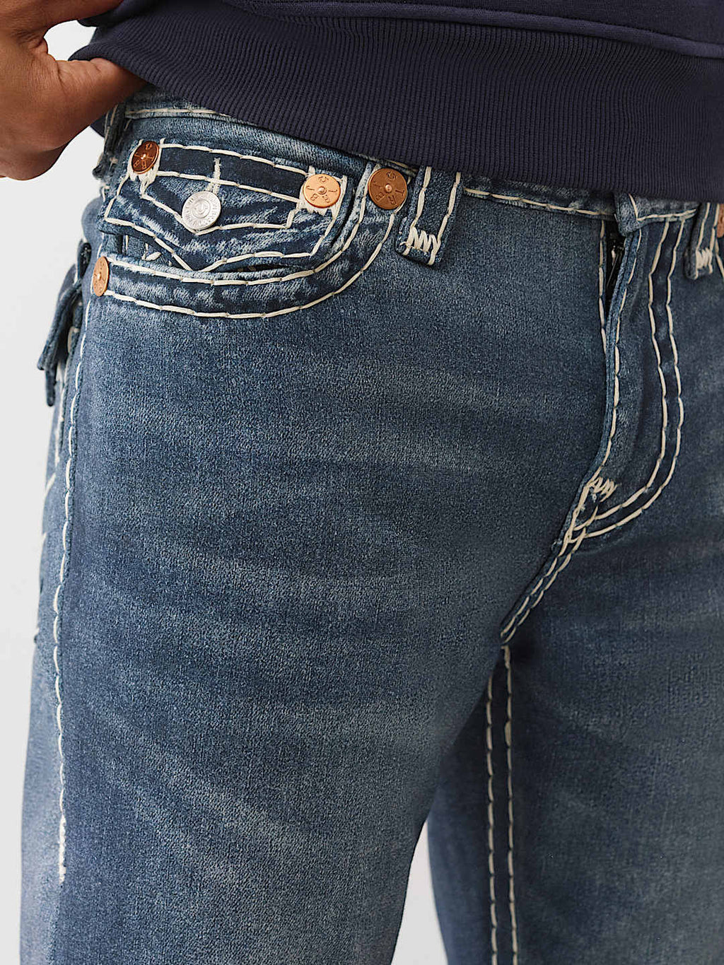 True Religion - Ricky Printed Fleece Super T Straight Jean 34"