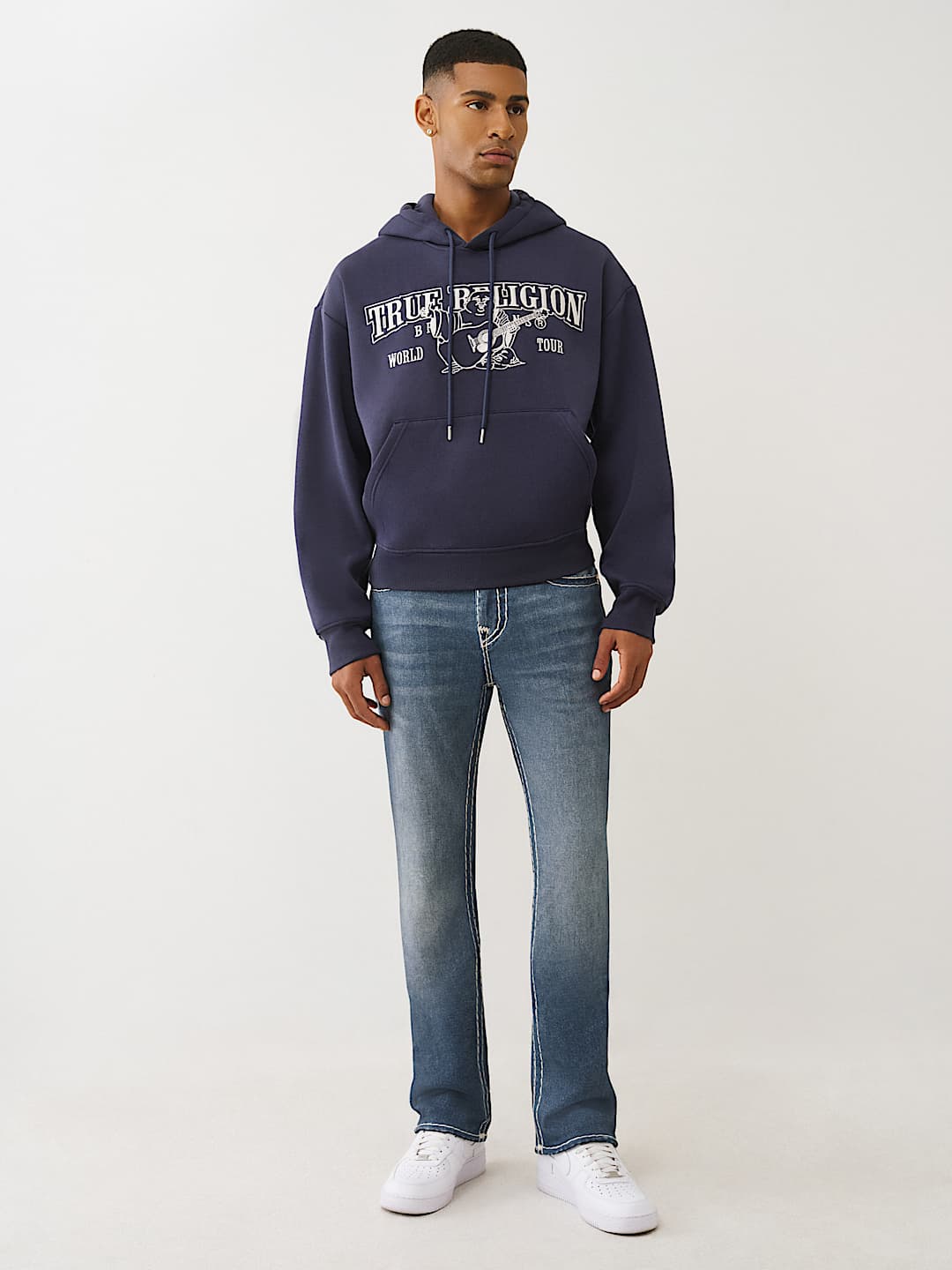 True Religion - Ricky Printed Fleece Super T Straight Jean 34"