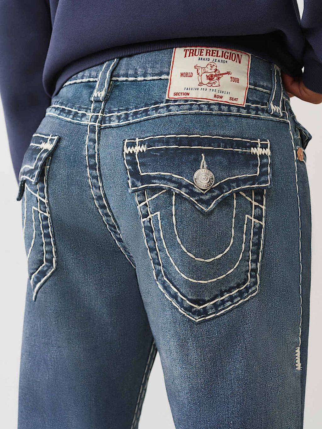 True Religion - Ricky Printed Fleece Super T Straight Jean 34"