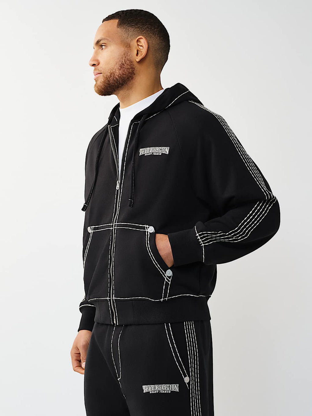 True Religion - Super T Boxy Zip Hoodie