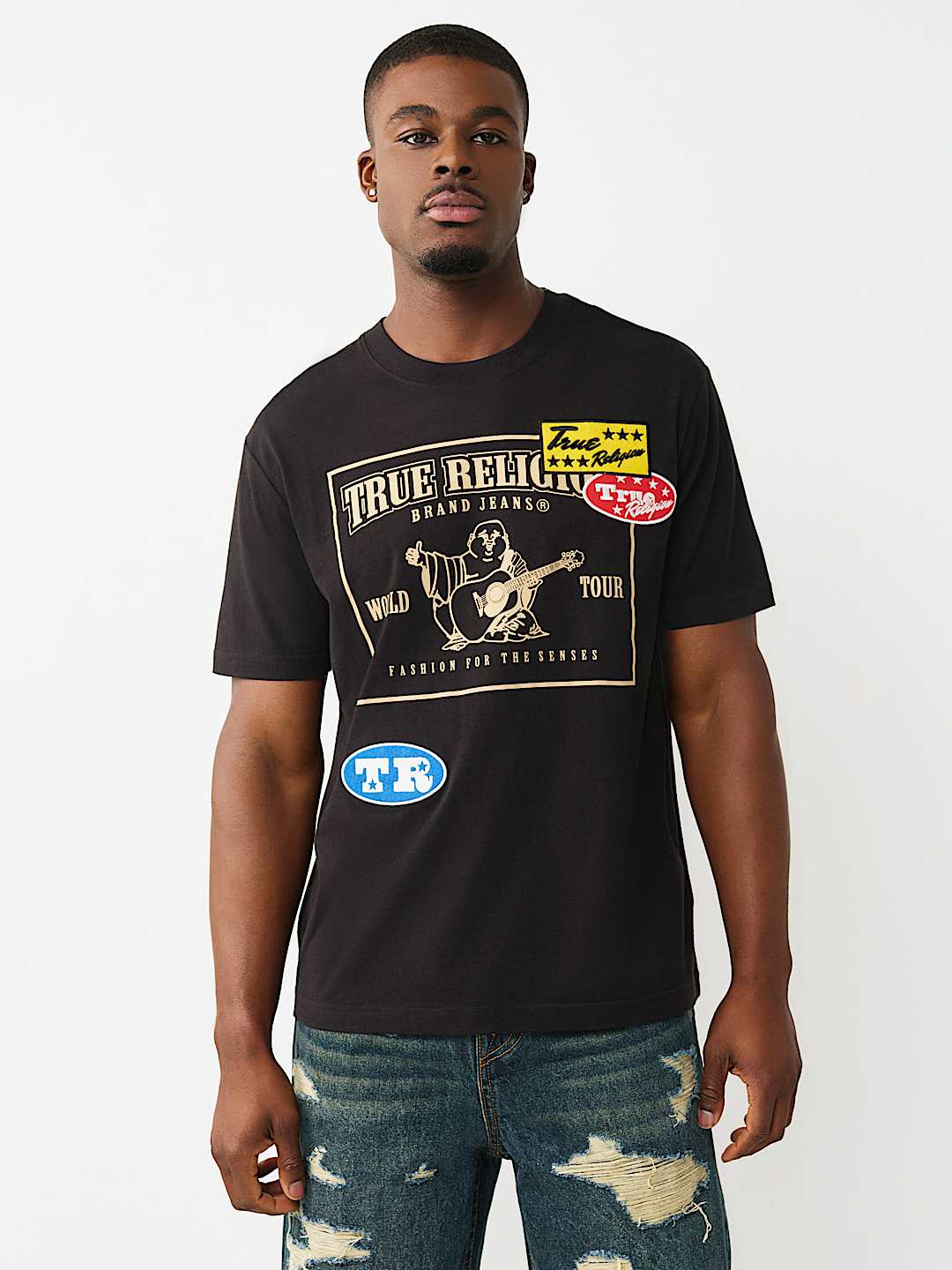 True Religion - World Tour Logo Patch Heavyweight Tee