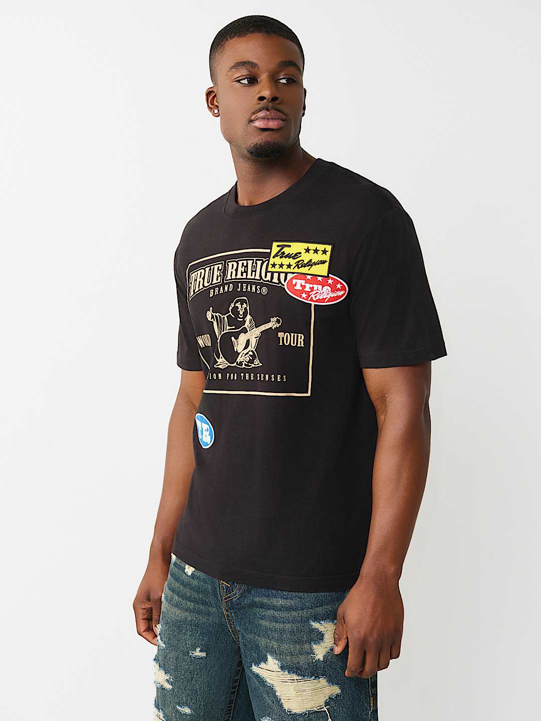 True Religion - World Tour Logo Patch Heavyweight Tee