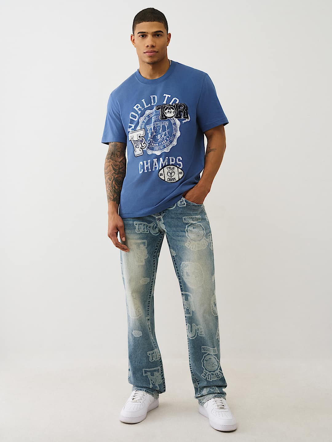 True Religion - Ricky Allover Print Straight Jean 34"