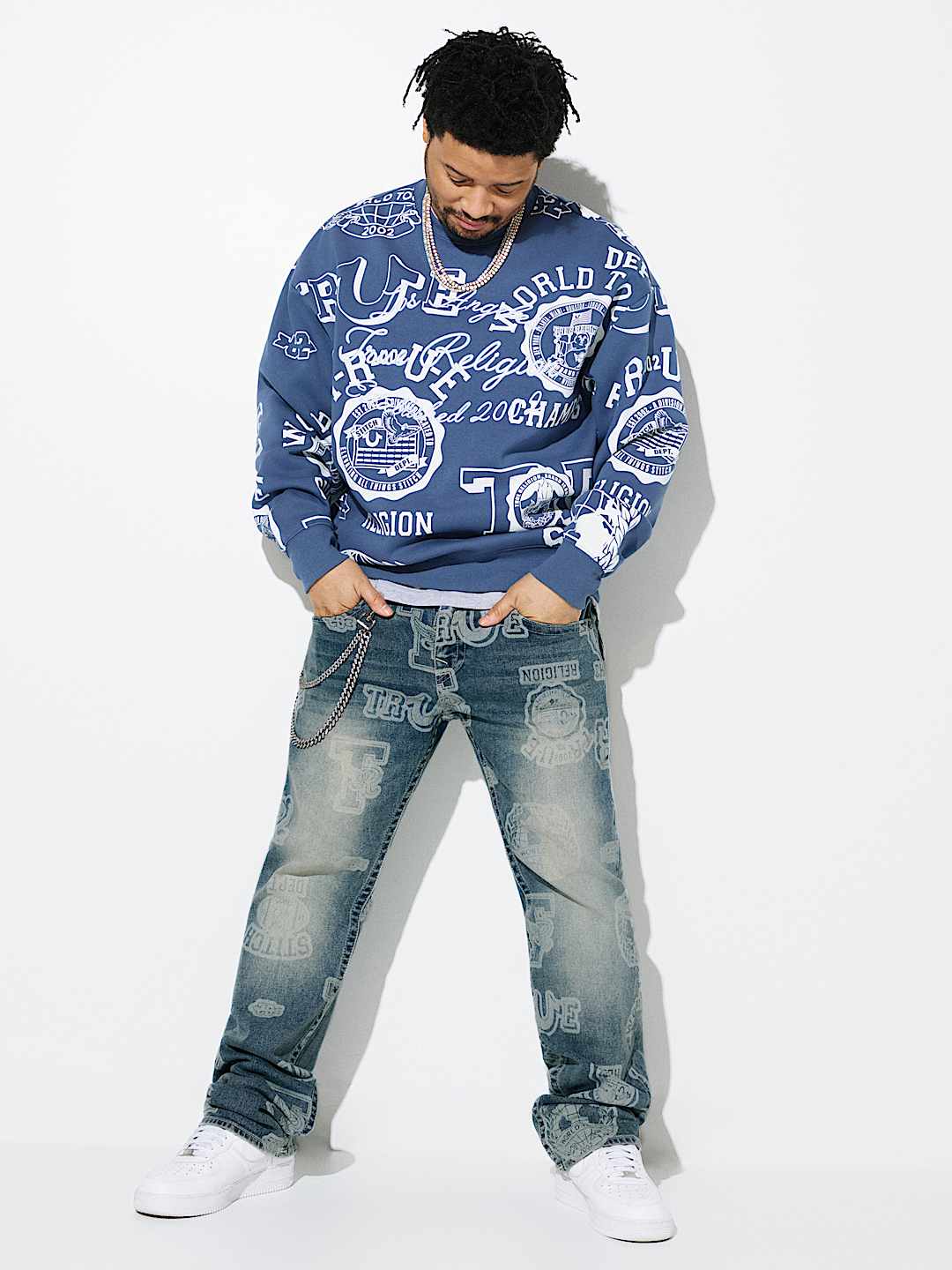 True Religion - Ricky Allover Print Straight Jean 34"