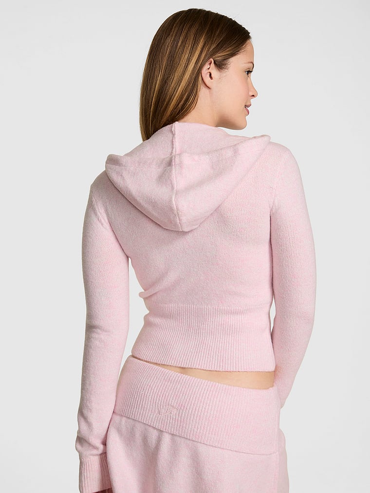 Victoria Secret - Front-Zip Shrunken Sweater Hoodie