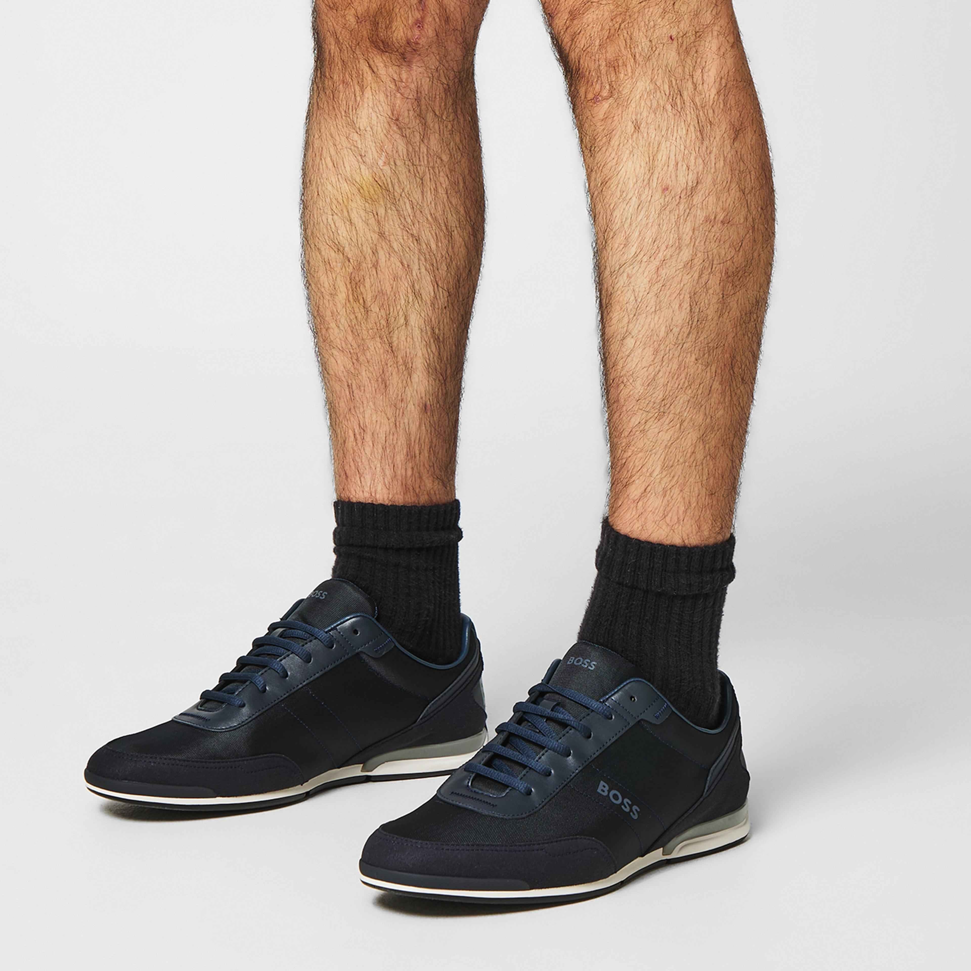 BOSS - Mens BOSS Saturn Low Top Everyday Trainers with Technical Mesh