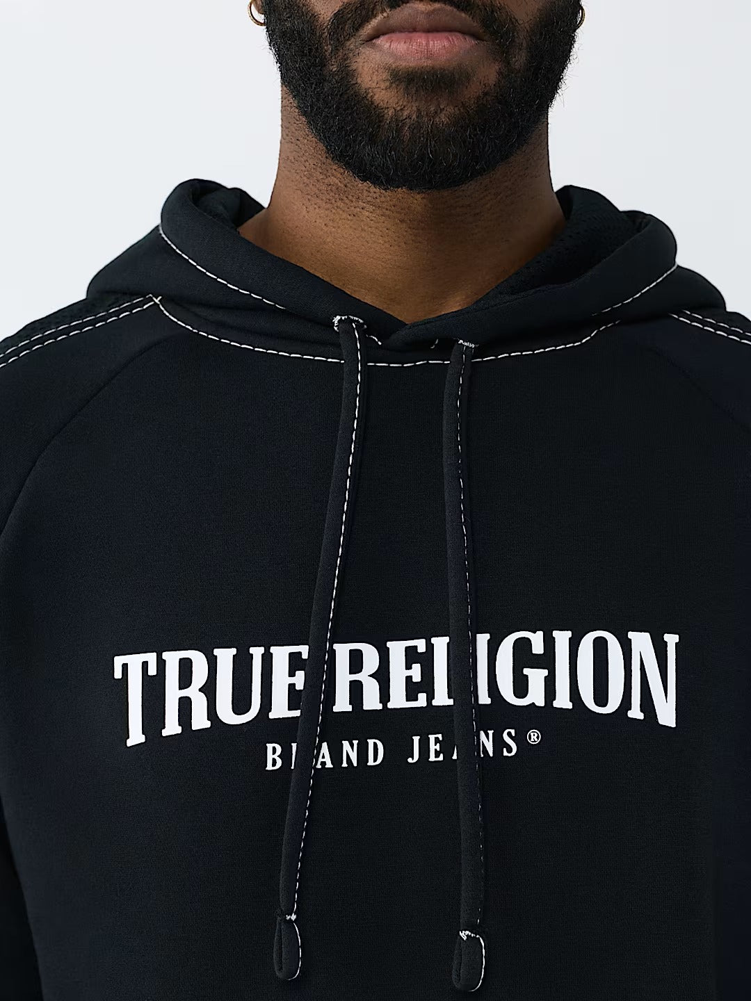 True Religion - Mesh Panel Big T Cargo Hoodie