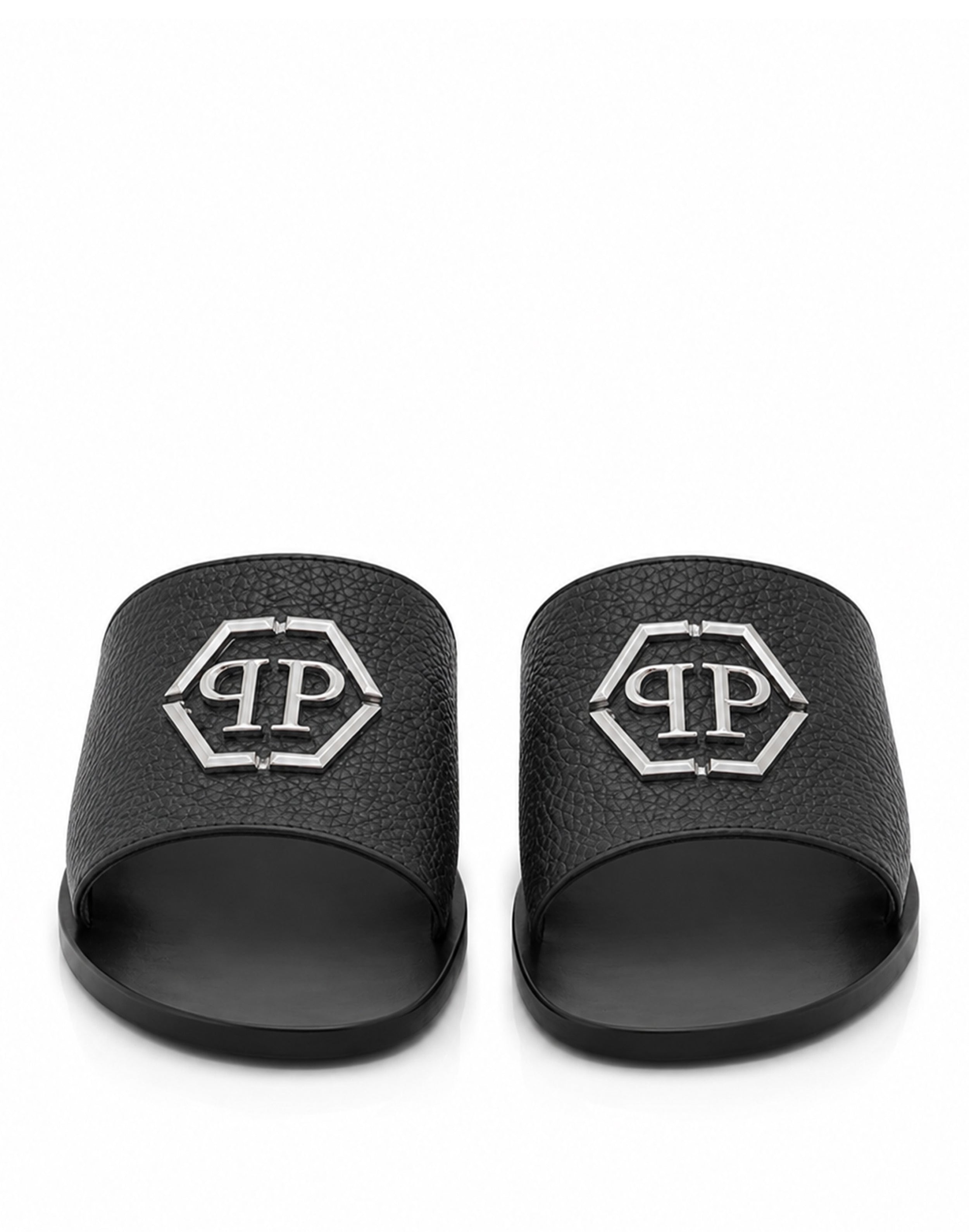 PHILIPP PLEIN - Leather Sandals Big Hexagon