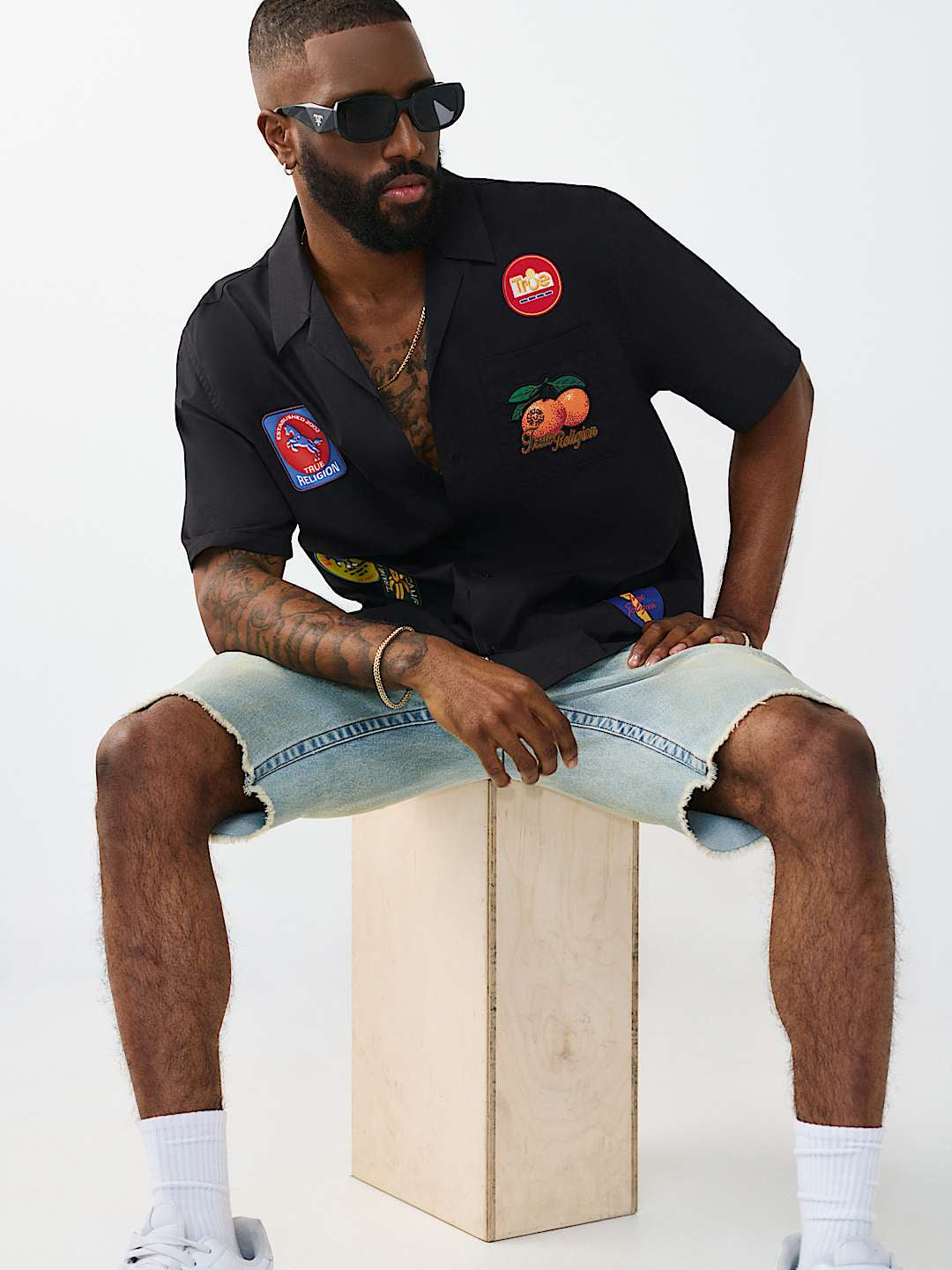 True Religion - Twill Embroidered Camp Shirt
