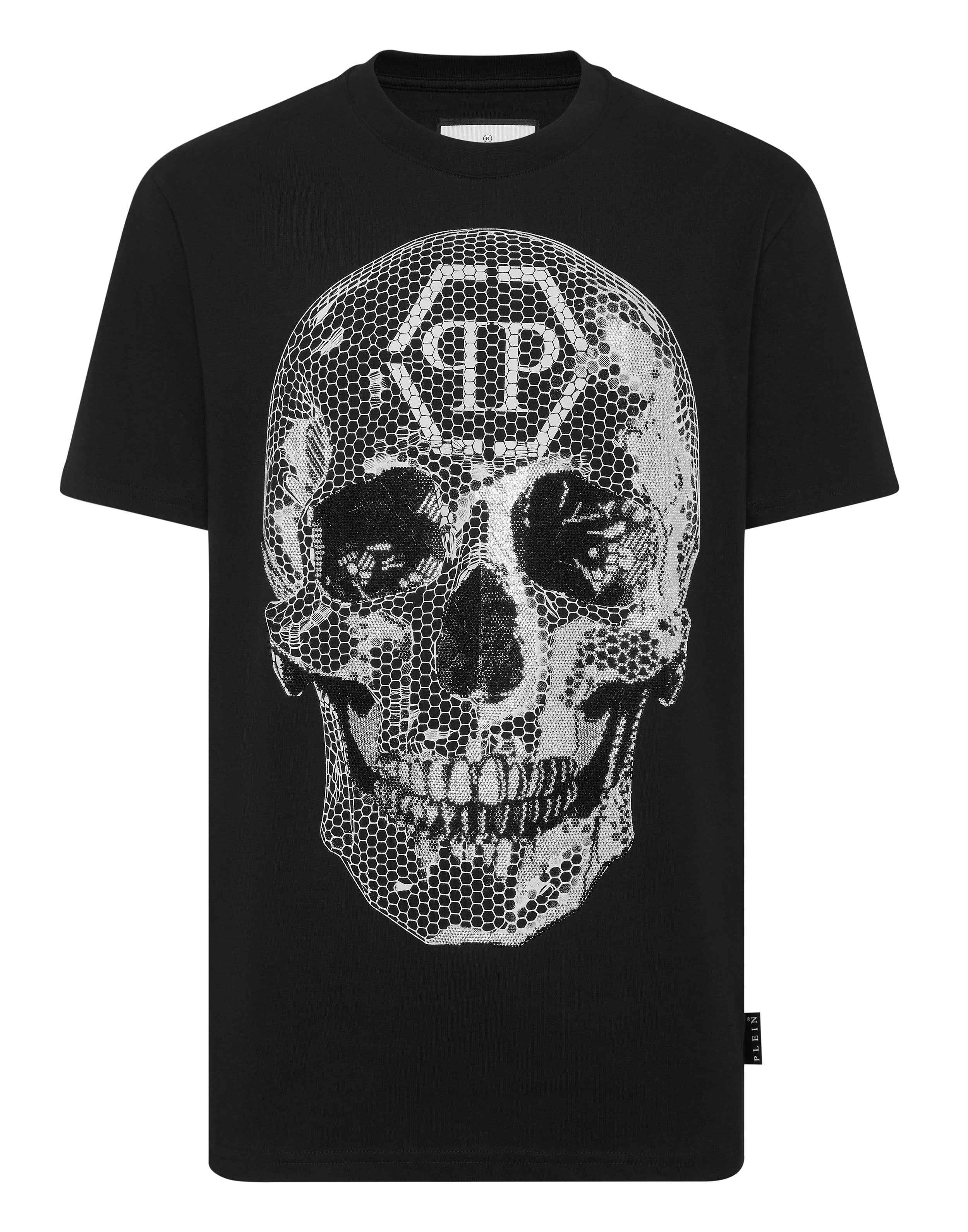 PHILIPP PLEIN - Round Neck T-Shirt Skull Strass