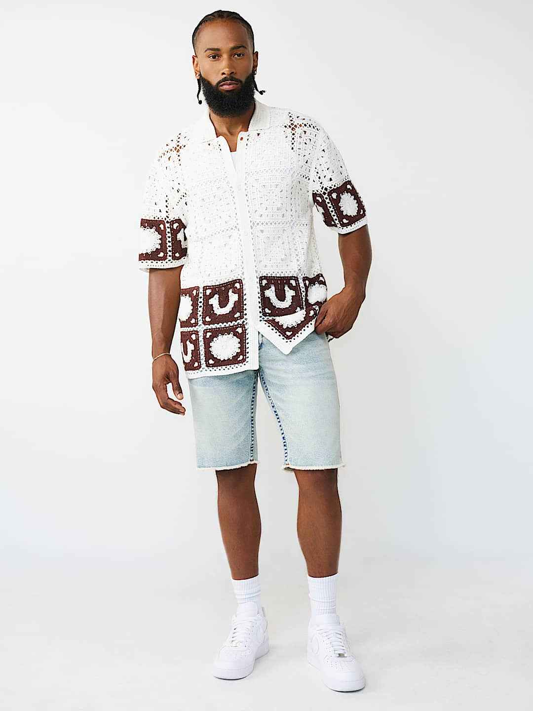 True Religion - Logo Crochet Knit Shirt