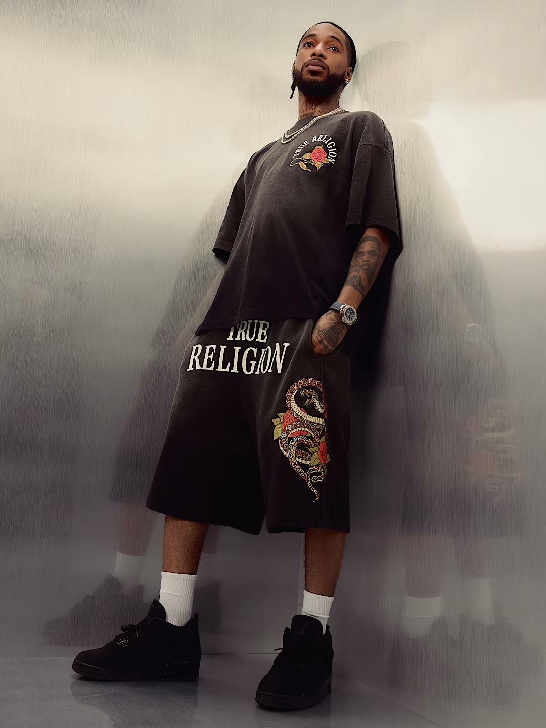 True Religion - Mikey Floral Snake Baggy Af Sweatshort