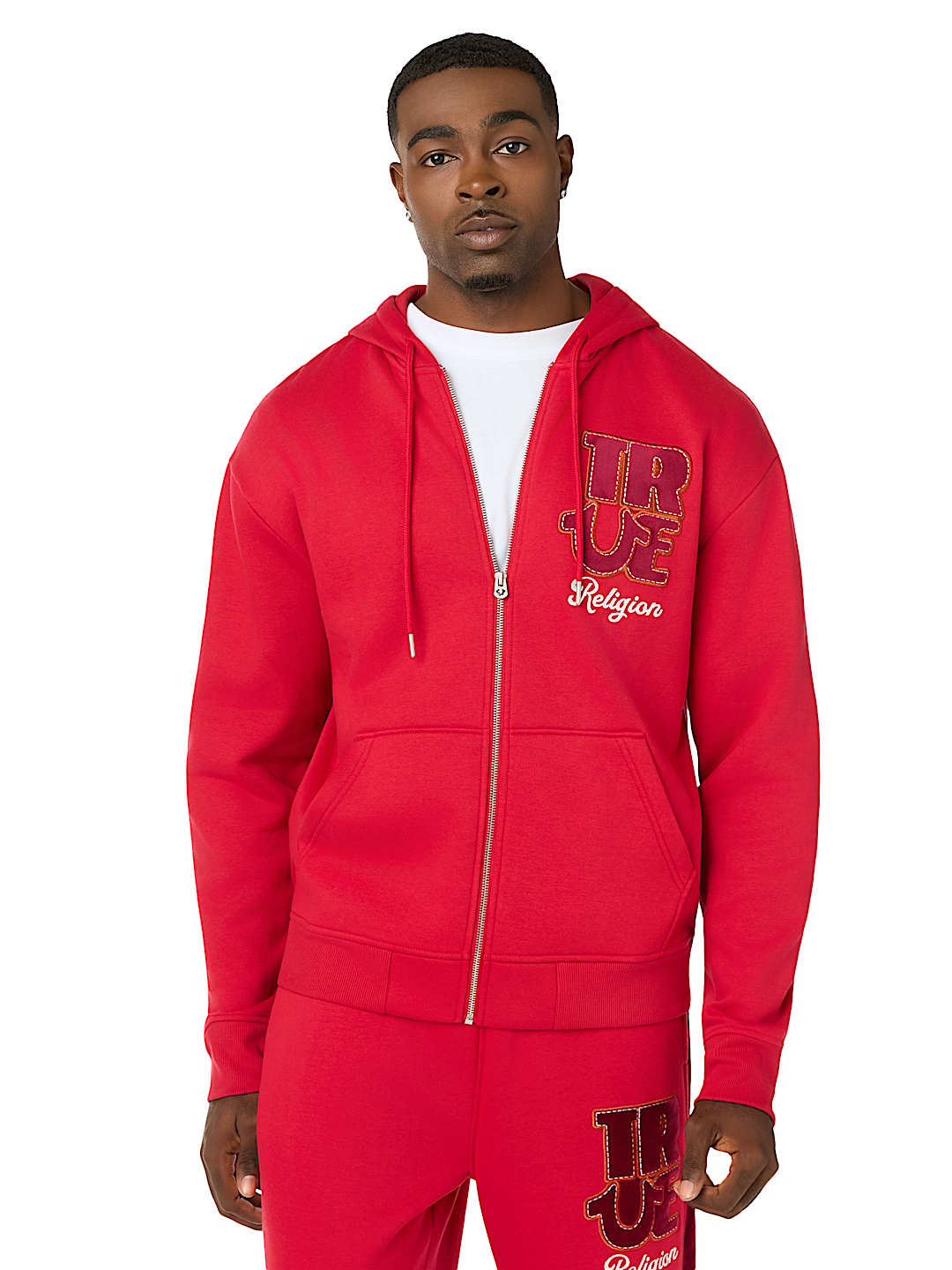 True Religion - Velour Logo Zip Hoodie