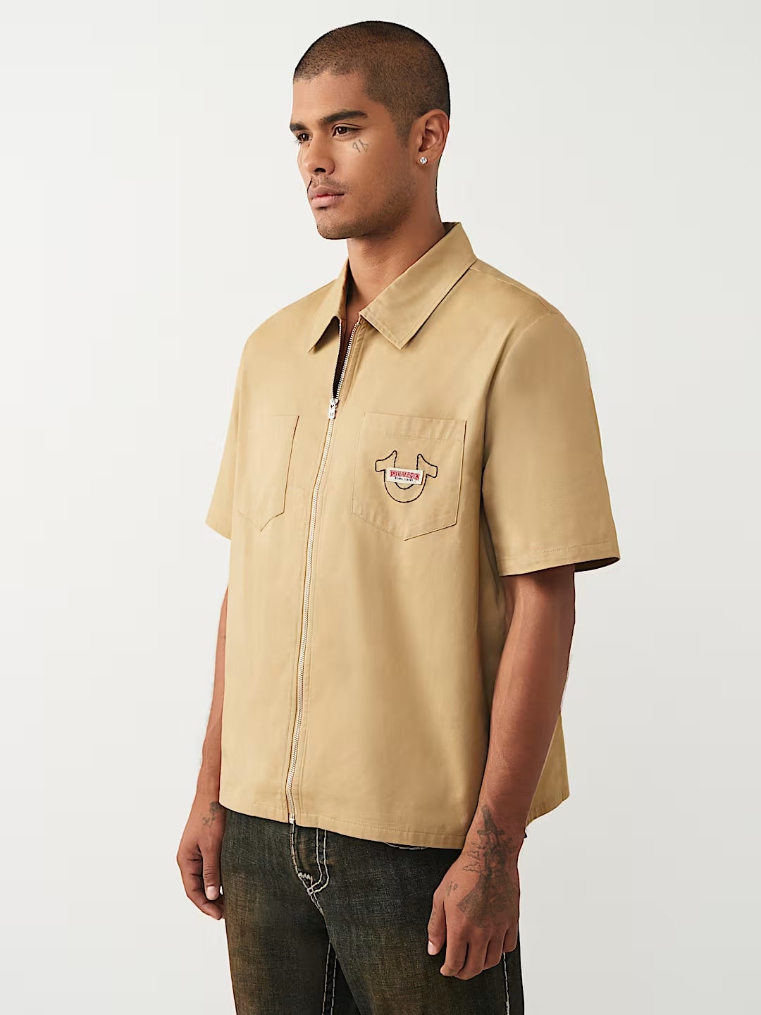 True Religion - Full-Zip Buddha Shirt