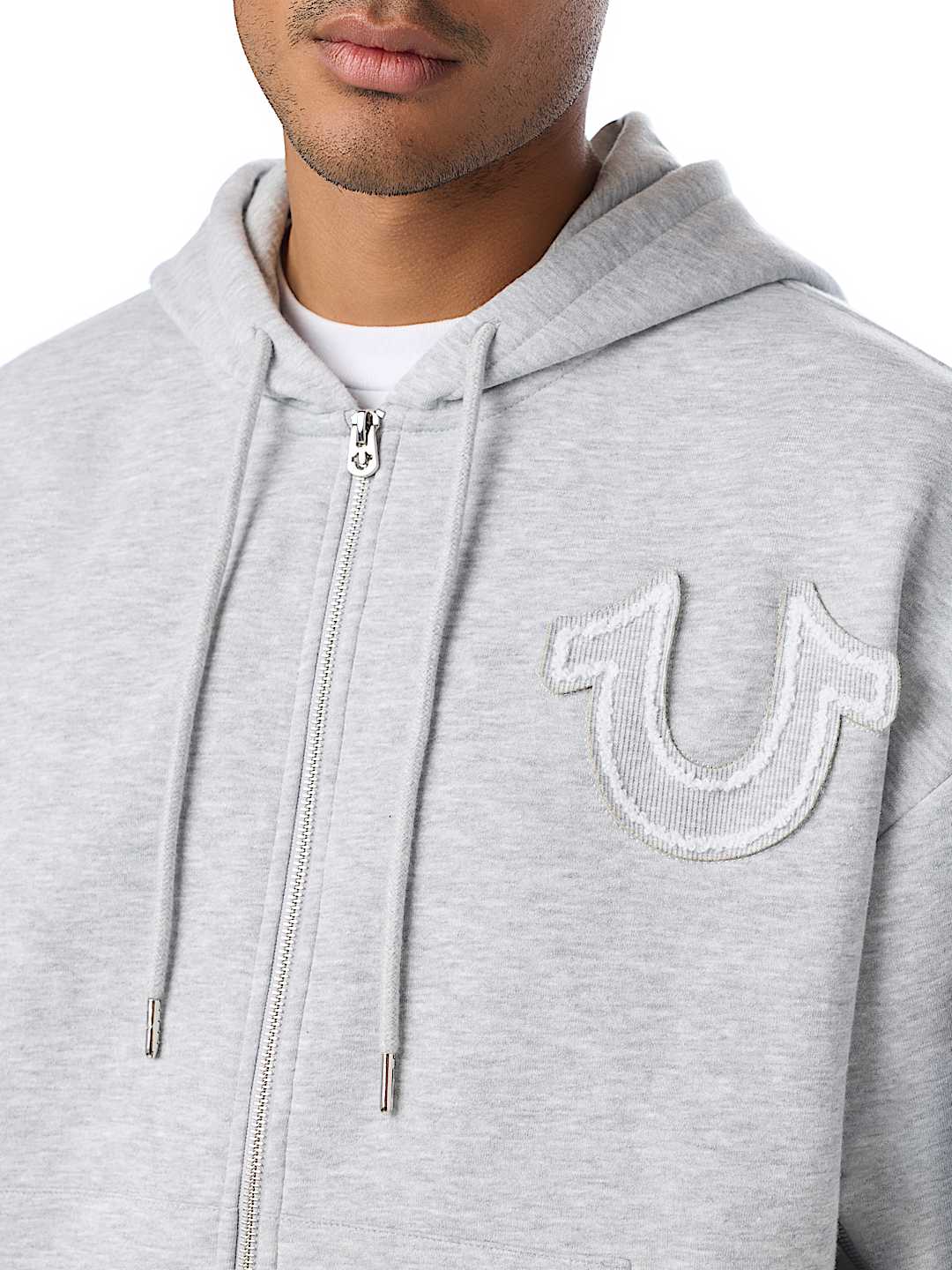 True Religion - Ribbed Boxy Zip Hoodie