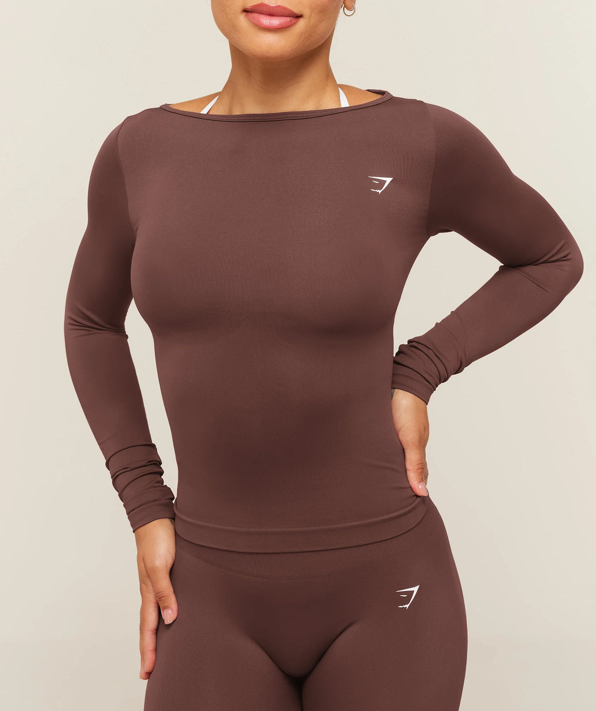 GYMSHARK - Everyday Seamless Wide Neck Long Sleeve Top