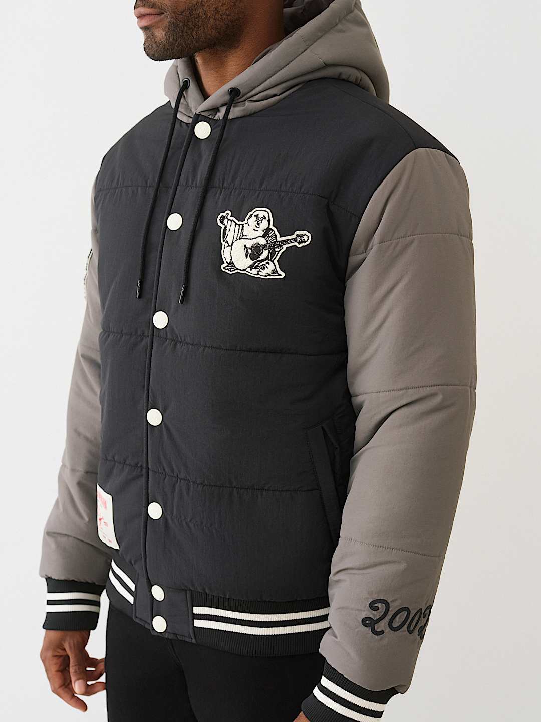True Religion - Hooded Puffer Varsity Jacket