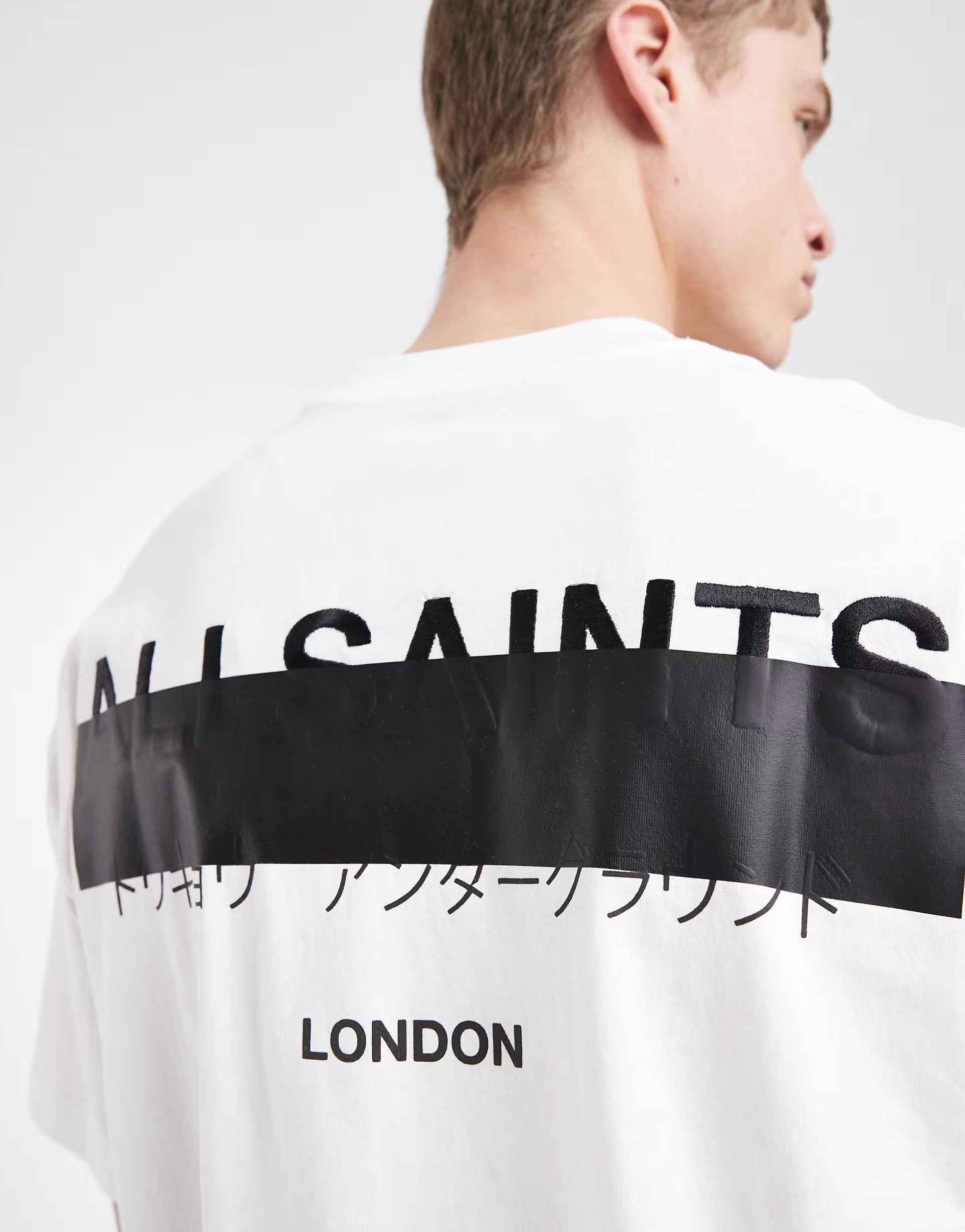 AllSaints - Redact oversized embroidered logo t-shirt