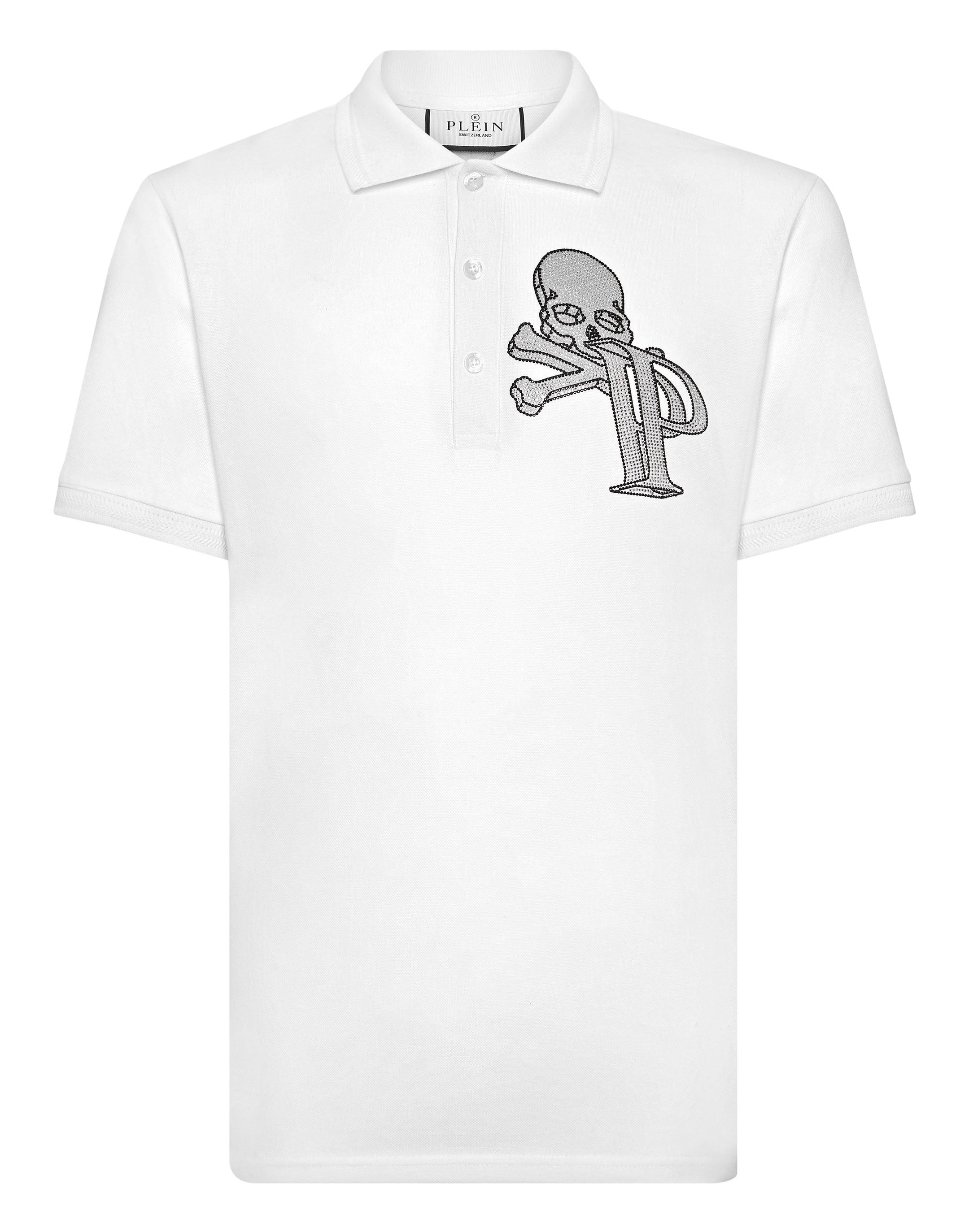 PHILIPP PLEIN - Piquet Polo with crystals Wire Frame
