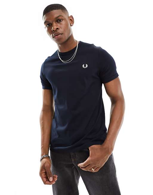 ringer t-shirt in navy