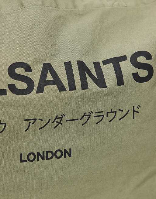 AllSaints - Underground unisex shopper tote bag in nori green
